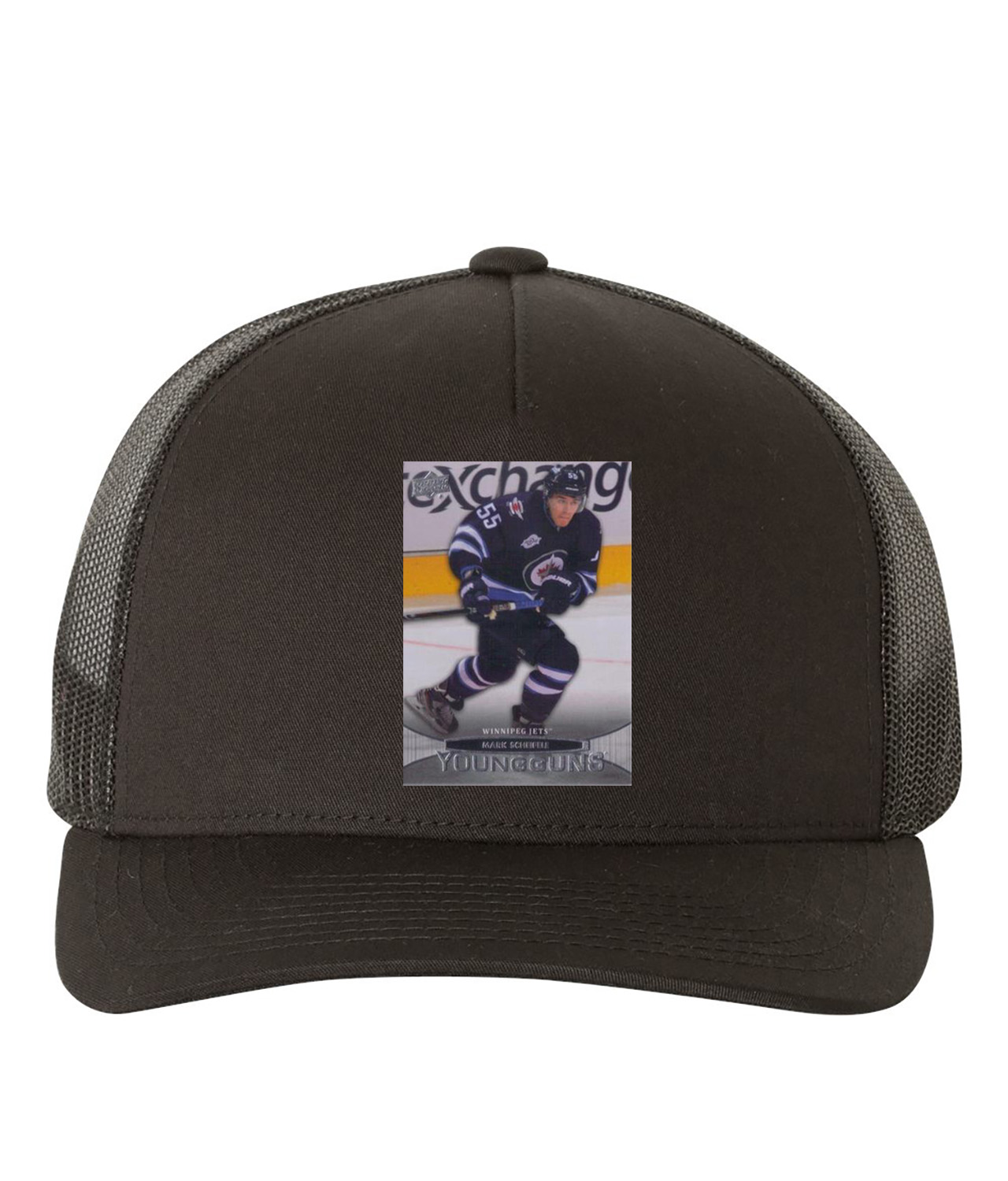 2011 Winnipeg Jets Mark Scheifele Photo Hockey Logo Symbol Emblem Customized Design on Retro Trucker Cap Hat