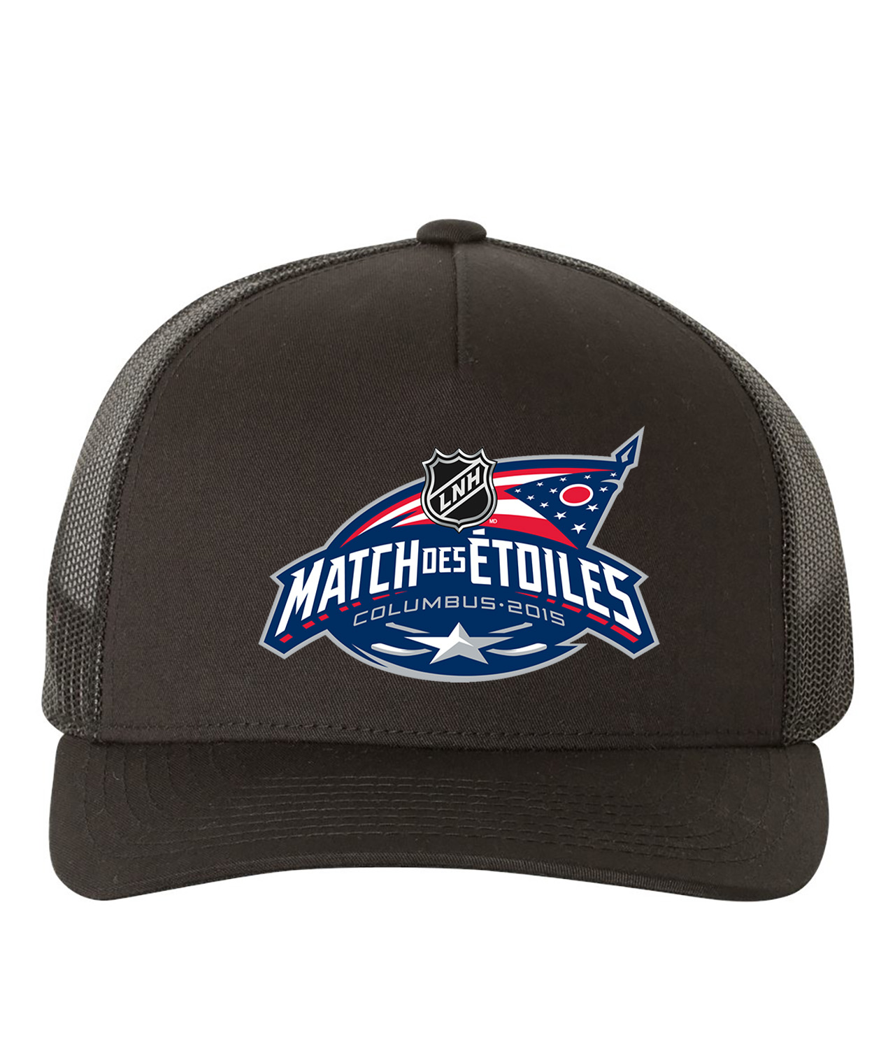 2015 NHL All-Star Game - Match Des Etoiles Columbus 2015 Hockey Logo Symbol Emblem Customized Design on Retro Trucker Cap Hat