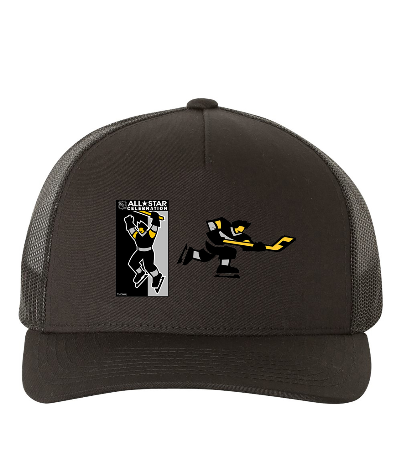 NHL All-Star Celebration Game 1996 Boston Hockey Logo Symbol Emblem Customized Design on Retro Trucker Cap Hat