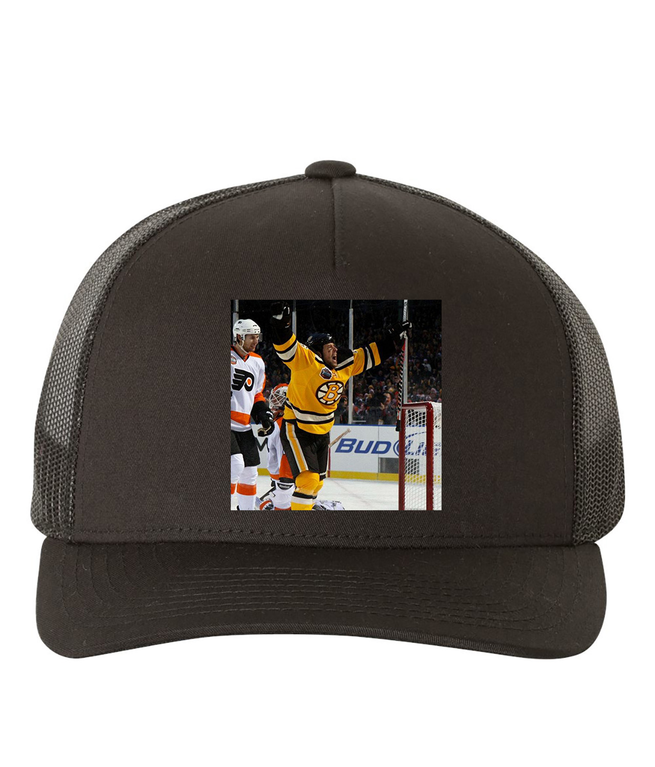 Marco Sturm Retro Boston Bruins 2010 NHL Winter Classic Hockey Logo Symbol Emblem Customized Design on Retro Trucker Cap Hat
