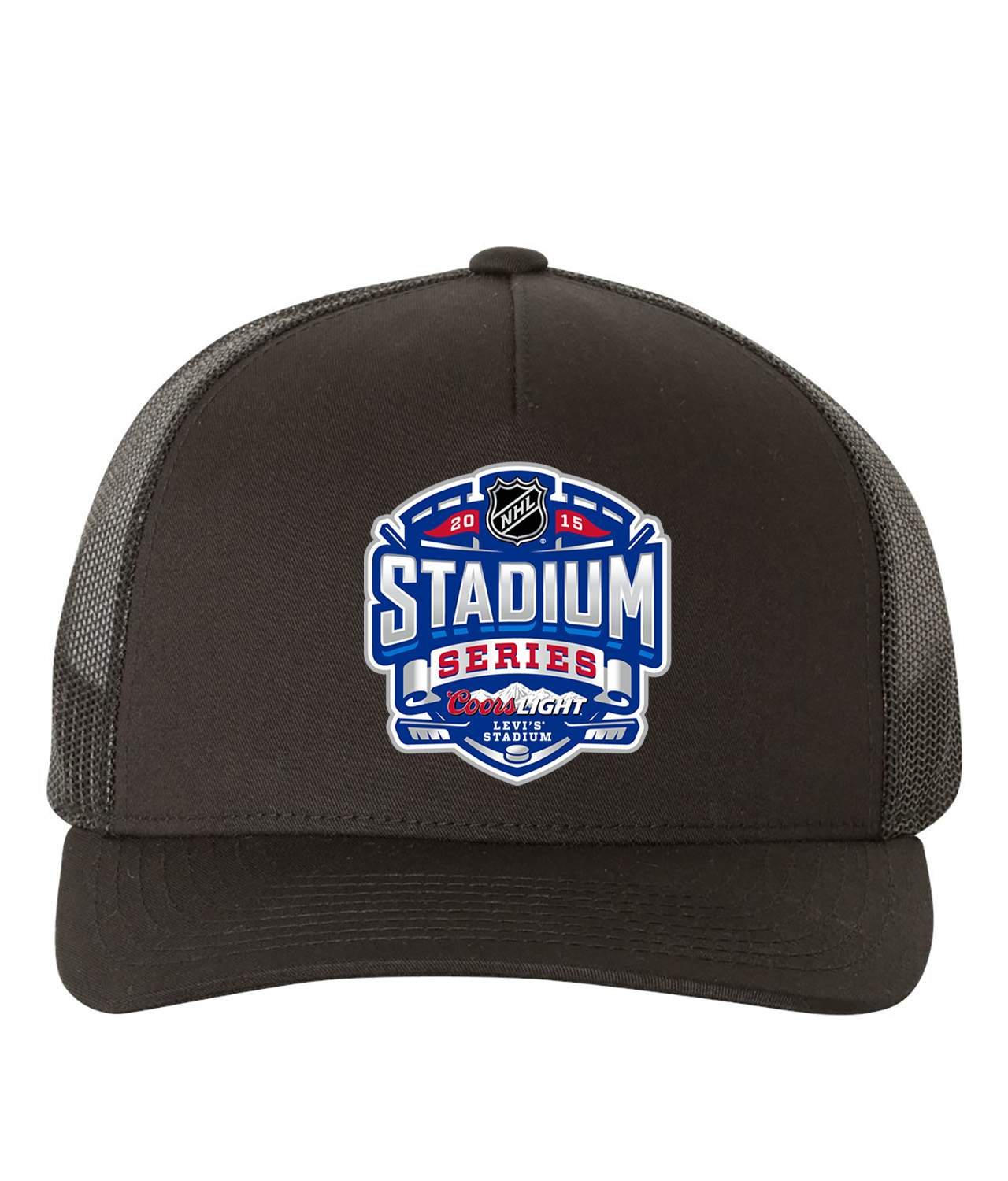 Coors Light 2015 NHL Stadium Series Game - Los Angeles Kings At San Jose Sharks Hockey Logo Symbol Emblem Customized Design on Retro Trucker Cap Hat