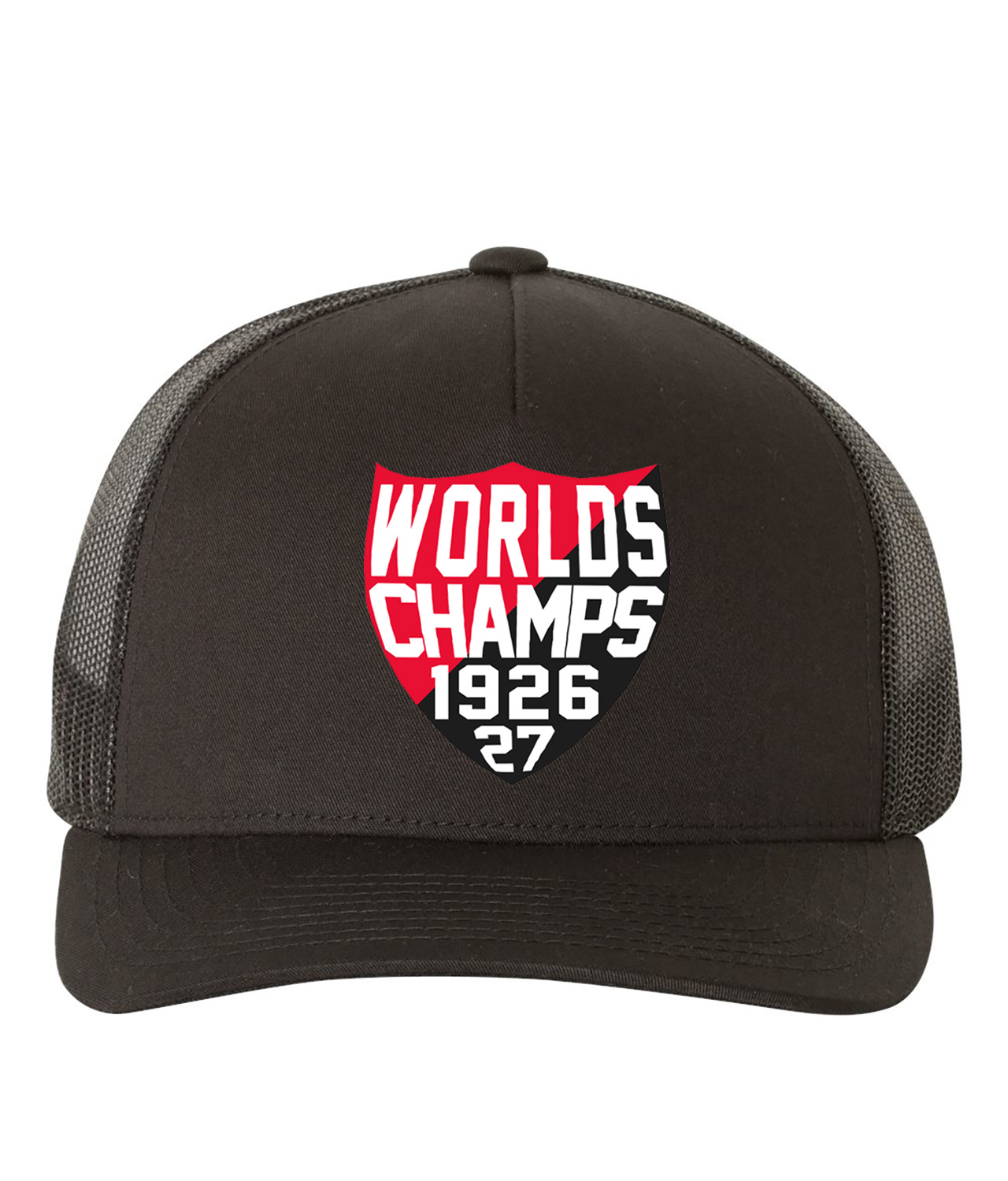 Ottawa Senators 1926-27 World's Champs (Stanley Cup) Shield Hockey Logo Symbol Emblem Customized Design on Retro Trucker Cap Hat