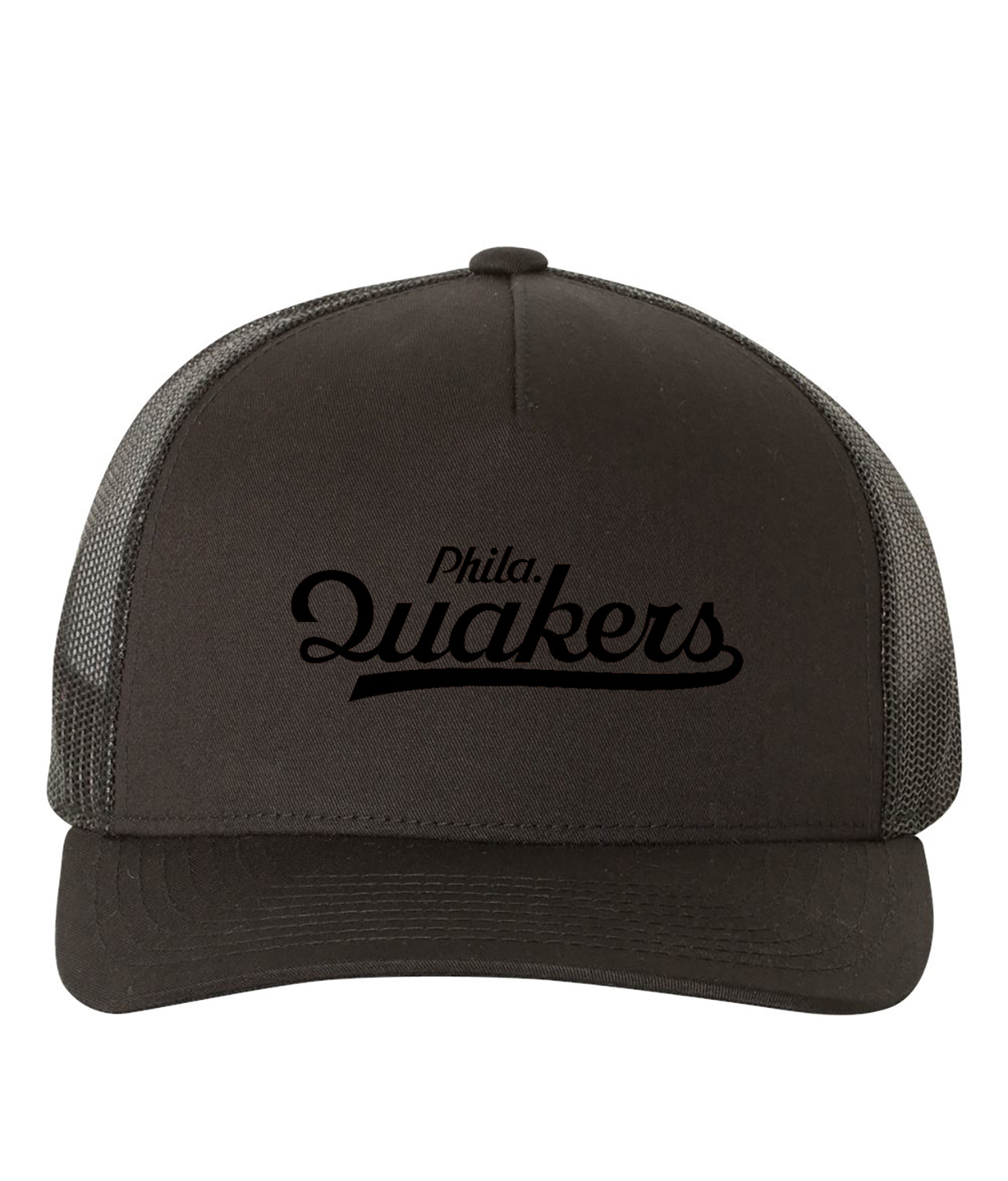 Philadelphia Quakers 1930-31 Hockey Logo Symbol Emblem Customized Design on Retro Trucker Cap Hat