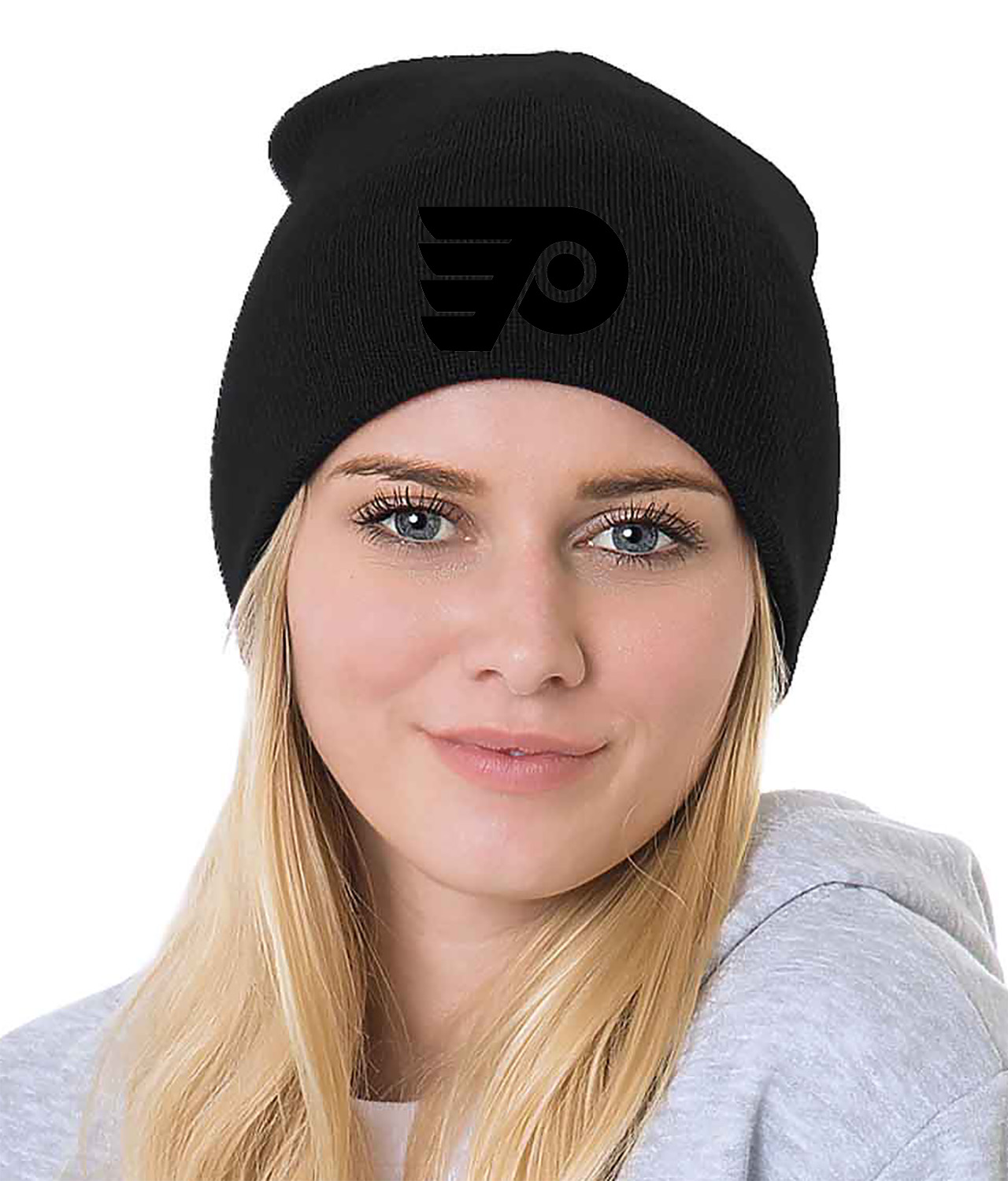 Philadelphia Flyers 2019 Stadium Series Team Hockey Logo Symbol Emblem Customized Design on 8" Beanie Hat