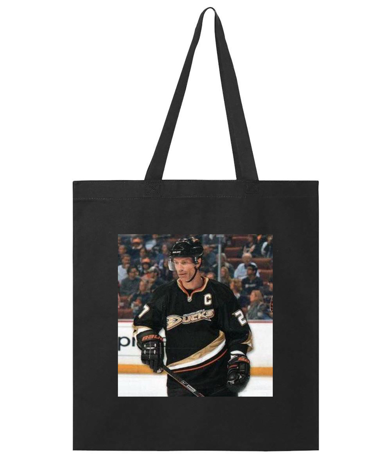 2009 Anaheim Ducks Scott Niedermayer Photo Hockey Logo Symbol Emblem Customized Design on Promotional Tote Bag