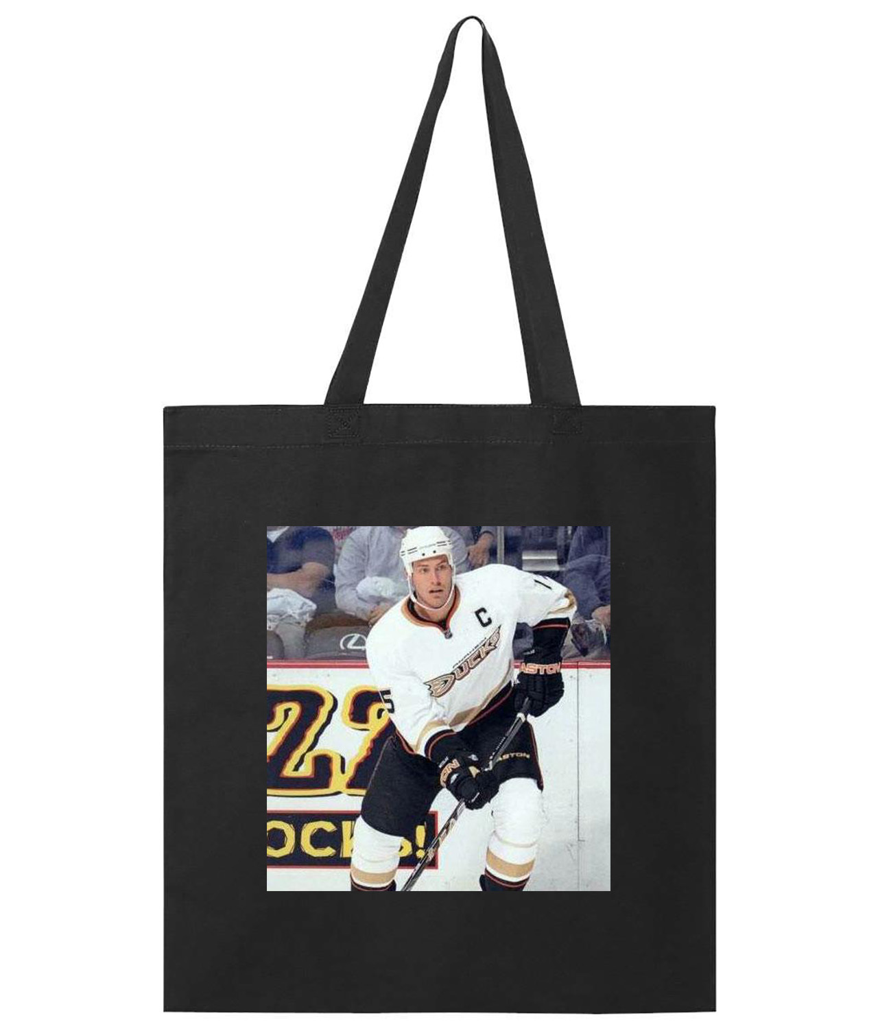 2010 Anaheim Ducks Ryan Getzlaf Photo Hockey Logo Symbol Emblem Customized Design on Promotional Tote Bag
