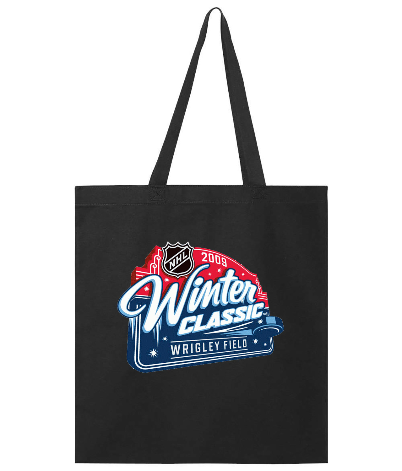 NHL Winter Classic 2009 Wrigley Field Hockey Logo Symbol Emblem Customized Design on Promotional Tote Bag