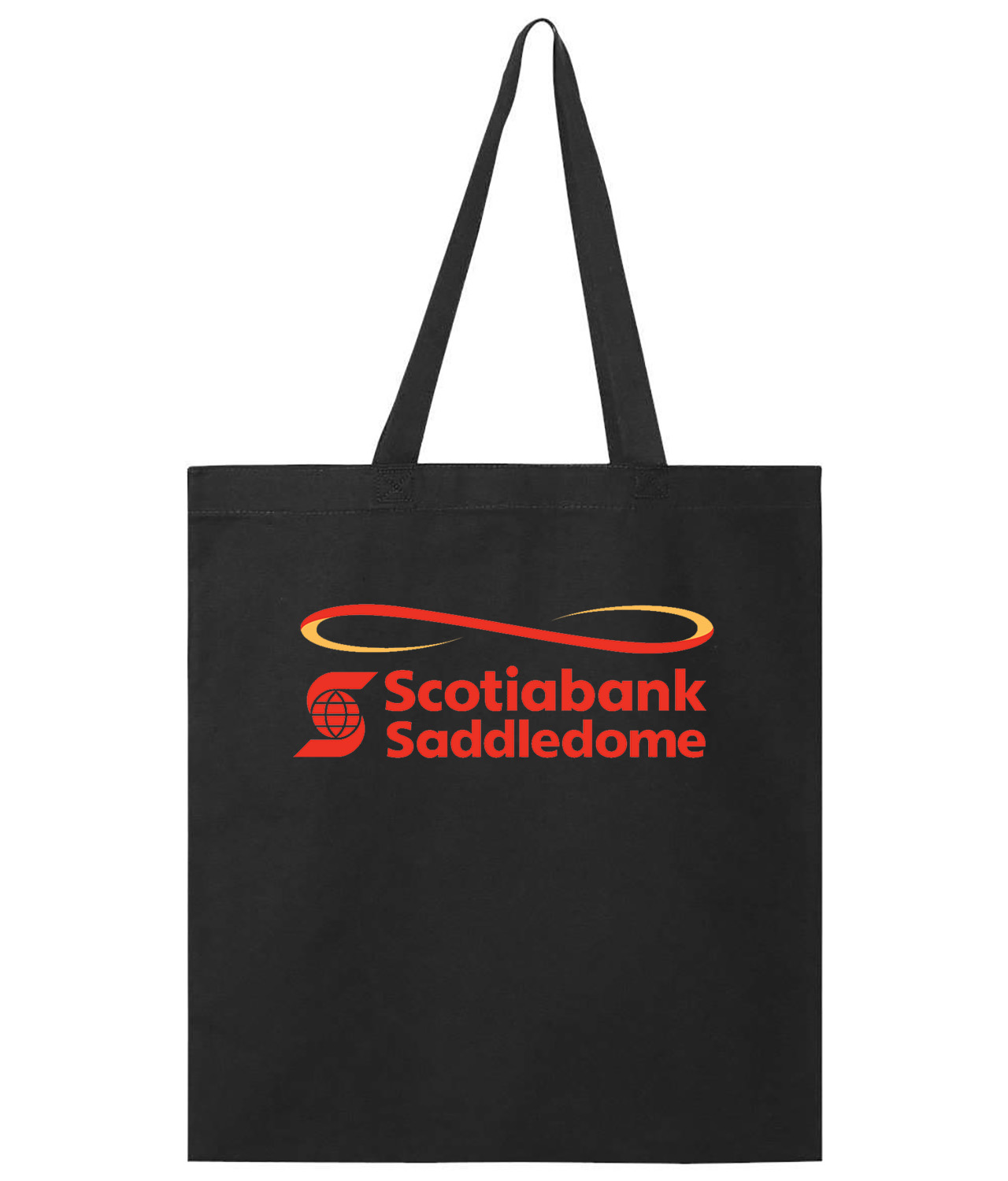 Calgary Flames Scotiabank Saddledome Stadium Hockey Logo Symbol Emblem Customized Design on Promotional Tote Bag