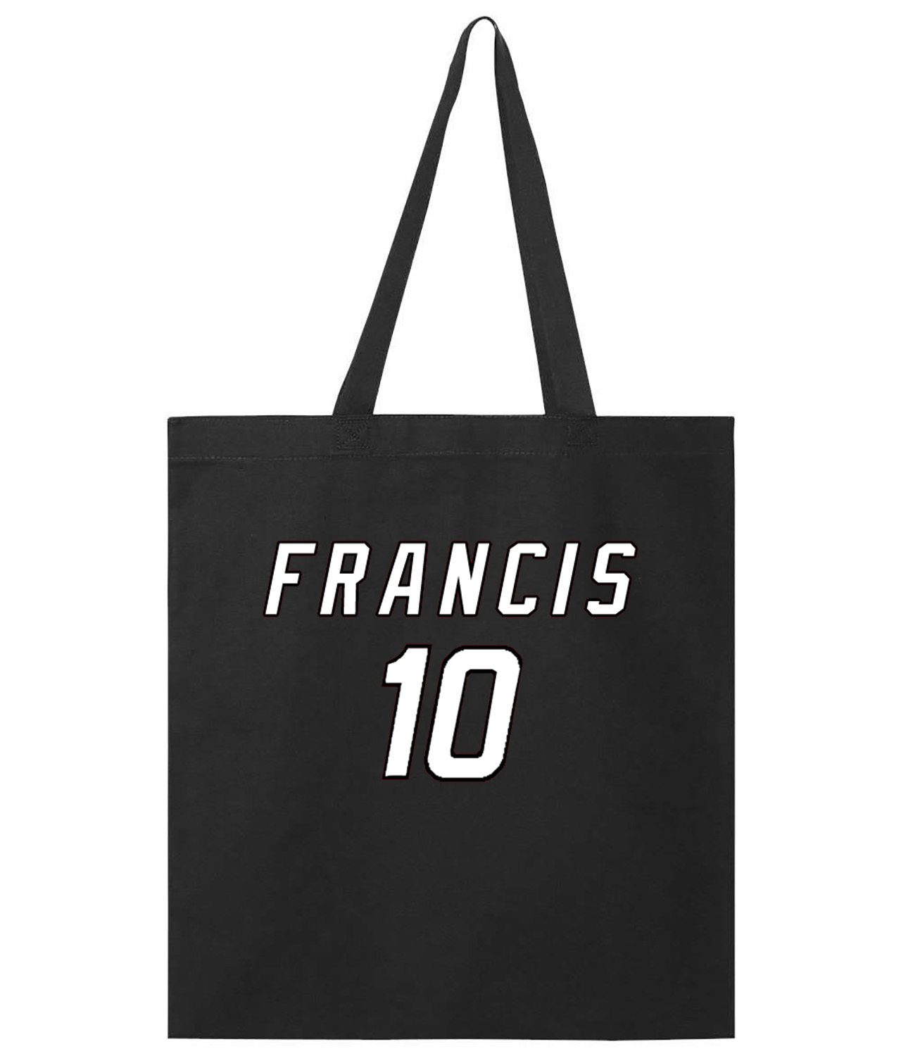 Carolina Hurricanes Ron Francis Jersey Retirement 10 Hockey Logo Symbol Emblem Customized Design on Promotional Tote Bag