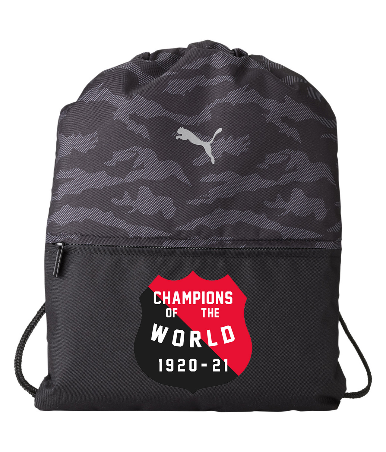 Ottawa Senators World's Champs (Stanley Cup) 1920-21 Hockey Logo Symbol Emblem Customized Design on Camo Drawstring Backpack Bag