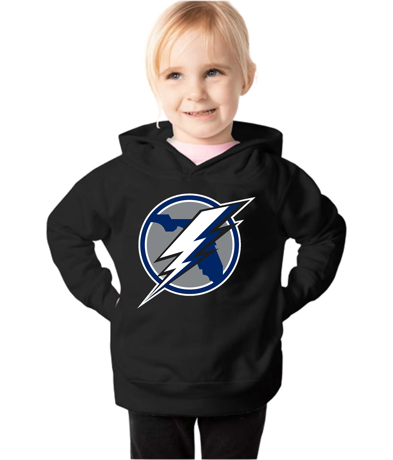 Tampa Bay Lightning Bolt Hockey Logo Symbol Emblem Customized Design on Toddler Pullover Fleece Hoodie