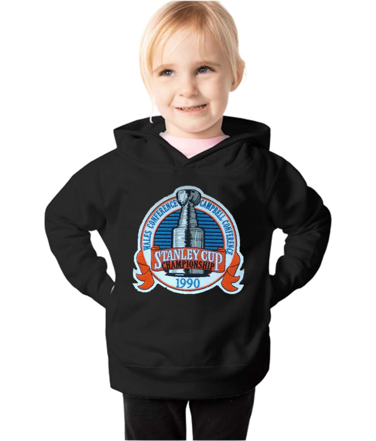 1990 NHL Stanley Cup Playoffs - Final Edmonton Oilers Vs. Boston Bruins Hockey Logo Emblem Customized Design on Toddler Pullover Fleece Hoodie