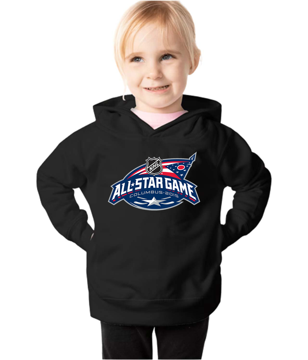 2015 NHL All-Star Game Columbus, Ohio Hosted By Columbus Blue Jackets Jan 25, 2015 Hockey Logo Customized Design on Toddler Pullover Fleece Hoodie - Image 1