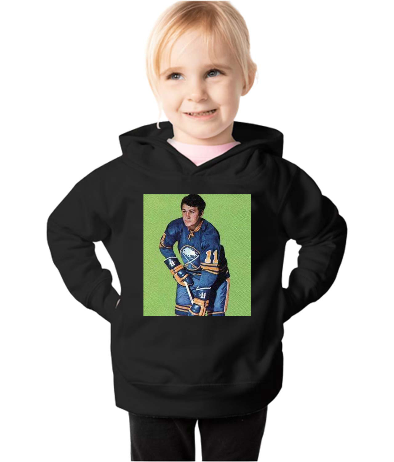 Gilbert Perreault Buffalo Sabres 1971-72 Season Hockey Logo Symbol Emblem Customized Design on Toddler Pullover Fleece Hoodie