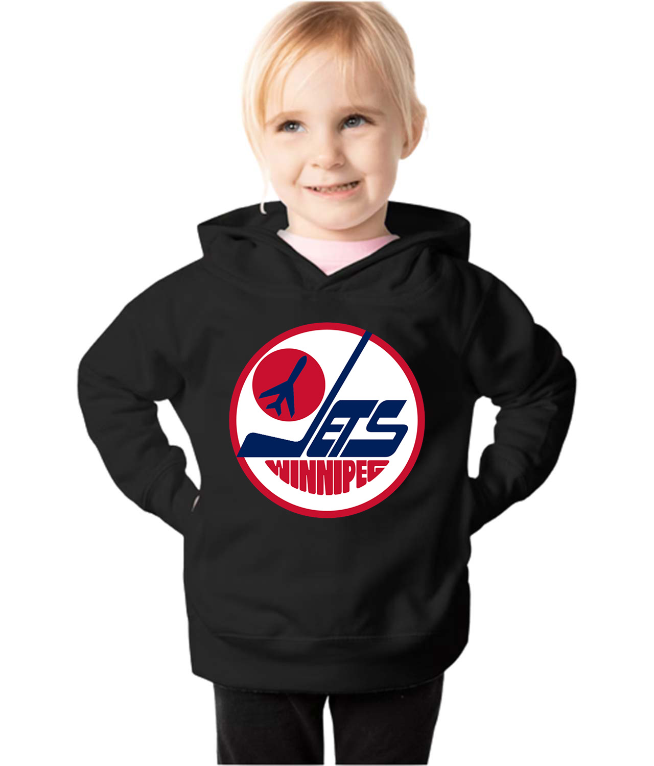 Winnipeg Jets Jersey 1979 Hockey Logo Symbol Emblem Customized Design on Toddler Pullover Fleece Hoodie
