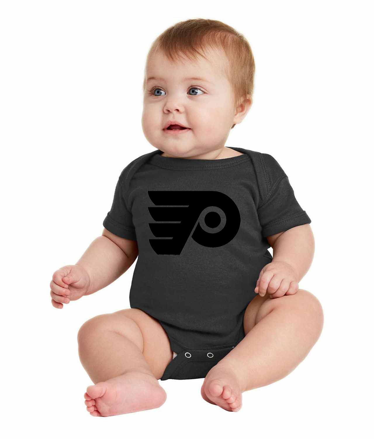 Philadelphia Flyers 2019 Stadium Series Team Hockey Logo Symbol Emblem Customized Design on Infant Baby Rib Bodysuit