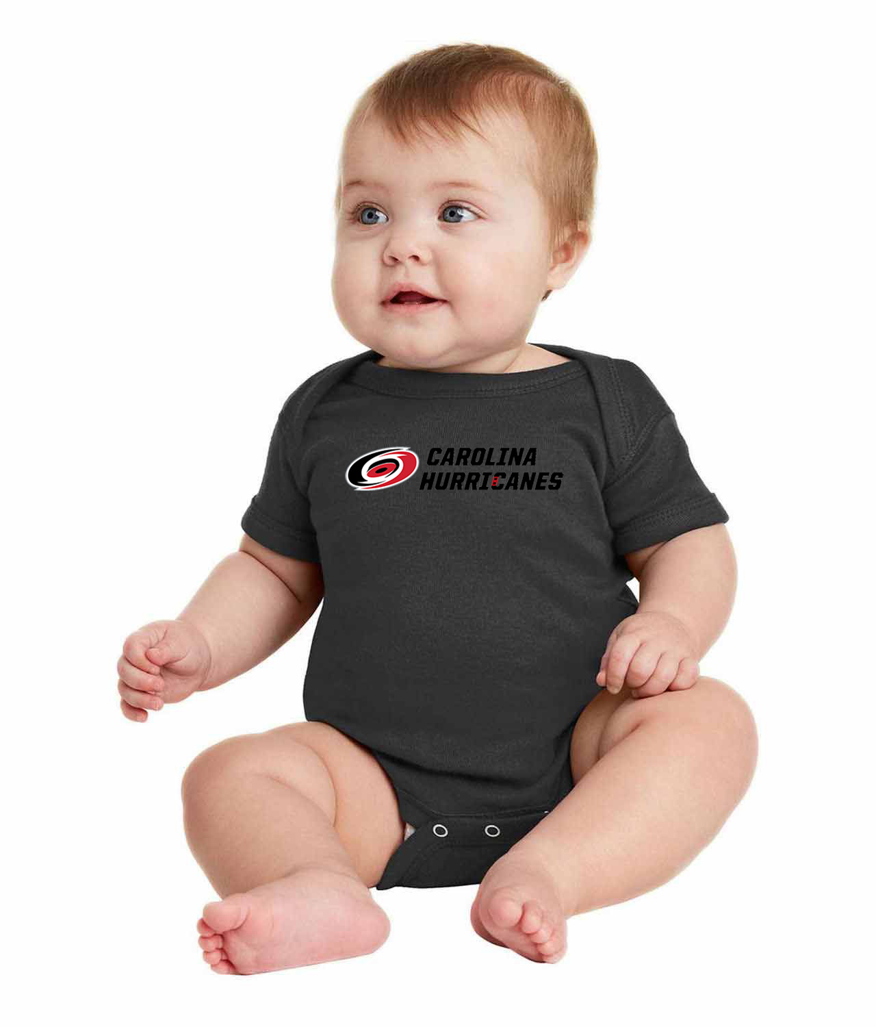 Carolina Hurricanes 2018-19 Hockey Logo Symbol Emblem Customized Design on Infant Baby Rib Bodysuit