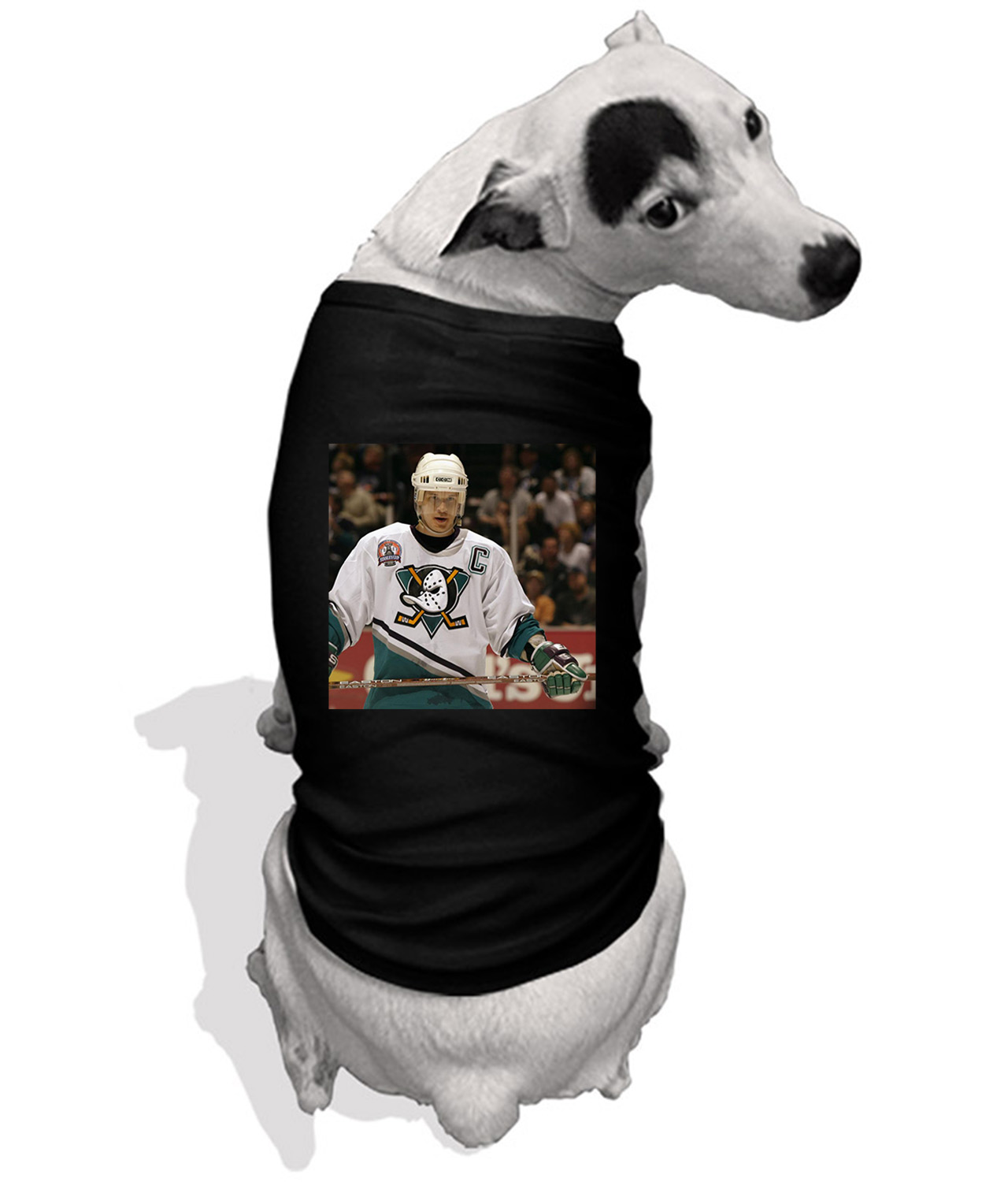 2002 Anaheim Ducks Paul Kariya Photo Hockey Logo Symbol Emblem Customized Design on Doggie Puppy Dog Tank Tshirt