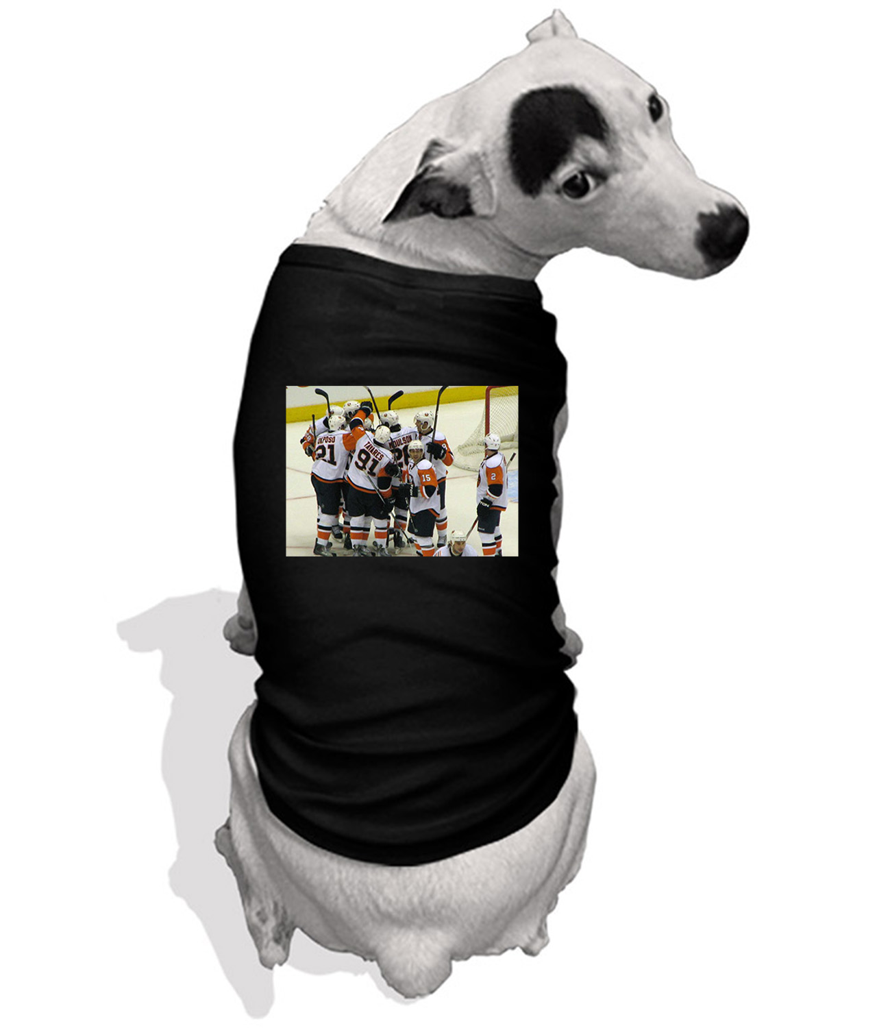 2009 New York Islanders John Tavares Team Photo Hockey Logo Symbol Emblem Customized Design on Doggie Puppy Dog Tank Tshirt