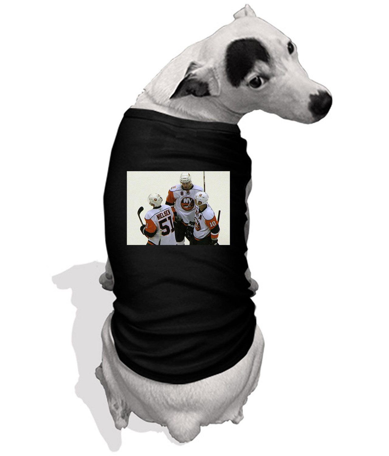 2009 New York Islanders Nielsen Photo Hockey Logo Symbol Emblem Customized Design on Doggie Puppy Dog Tank Tshirt