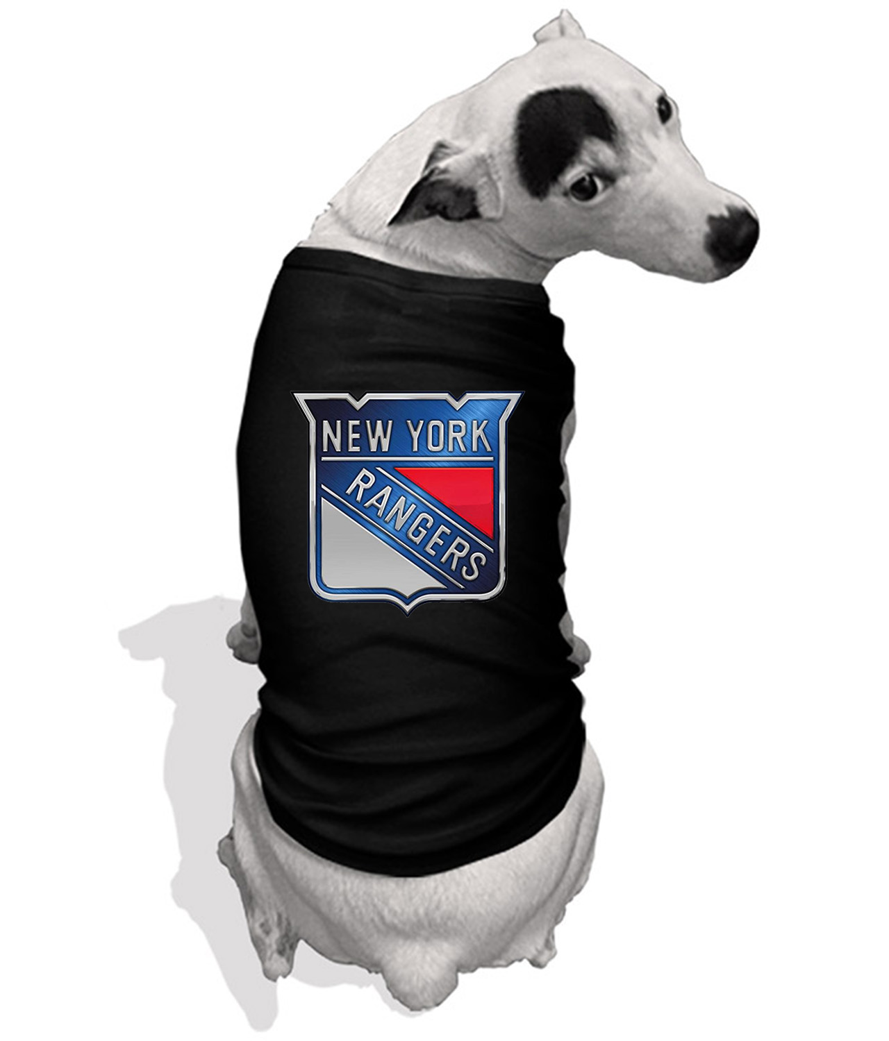 New York Rangers Stadium Series Chrome Treated Hockey Logo Symbol Emblem Customized Design on Doggie Puppy Dog Tank Tshirt