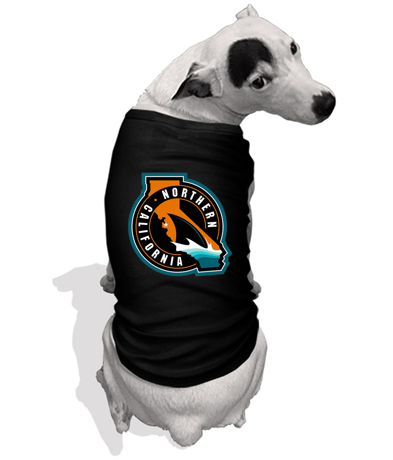 San Jose Sharks Northern California Hockey Logo Symbol Emblem Customized Design on Doggie Puppy Dog Tank Tshirt