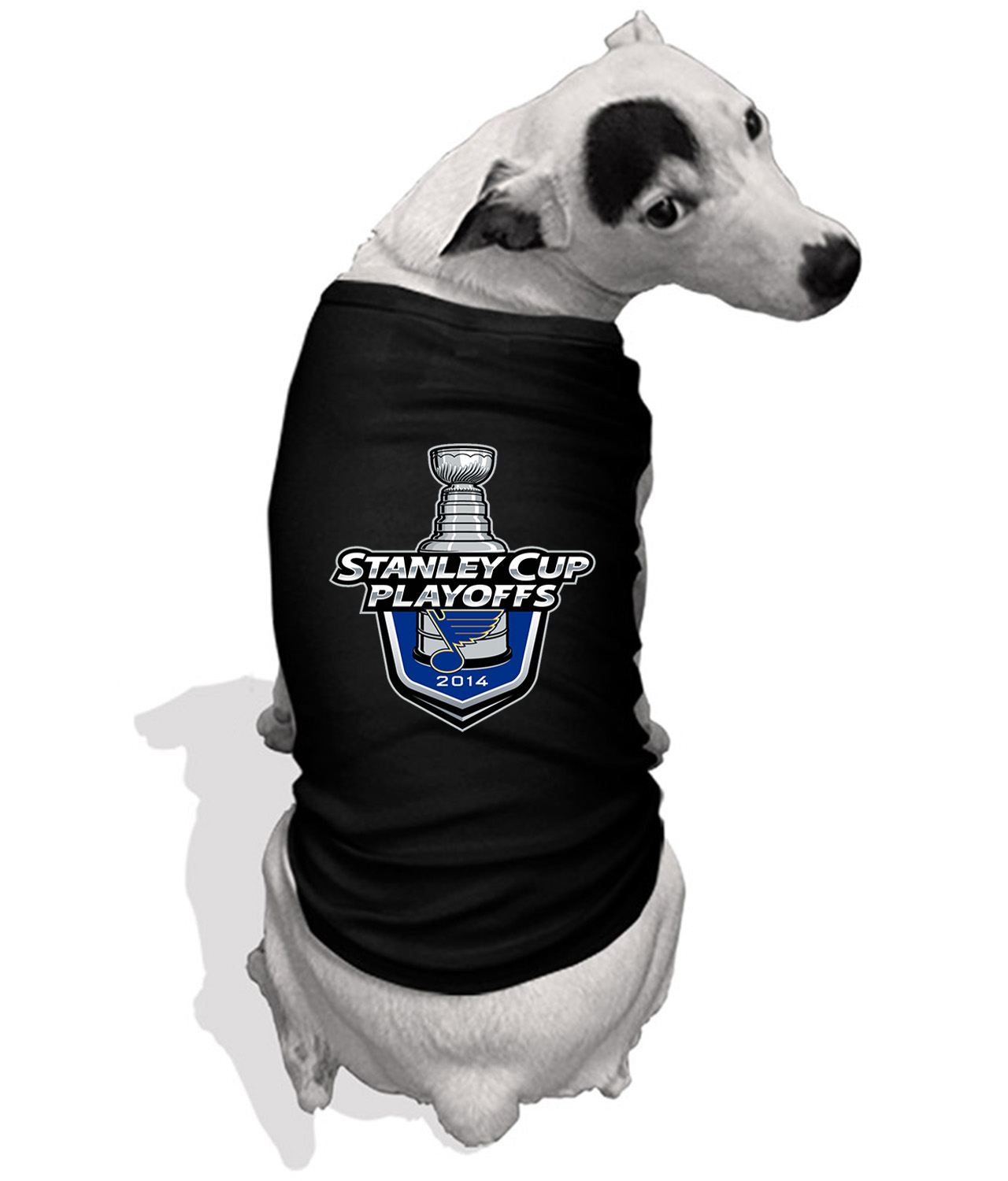 2014 Stanley Cup Playoffs - St Louis Blues Hockey Logo Symbol Emblem Customized Design on Doggie Puppy Dog Tank Tshirt