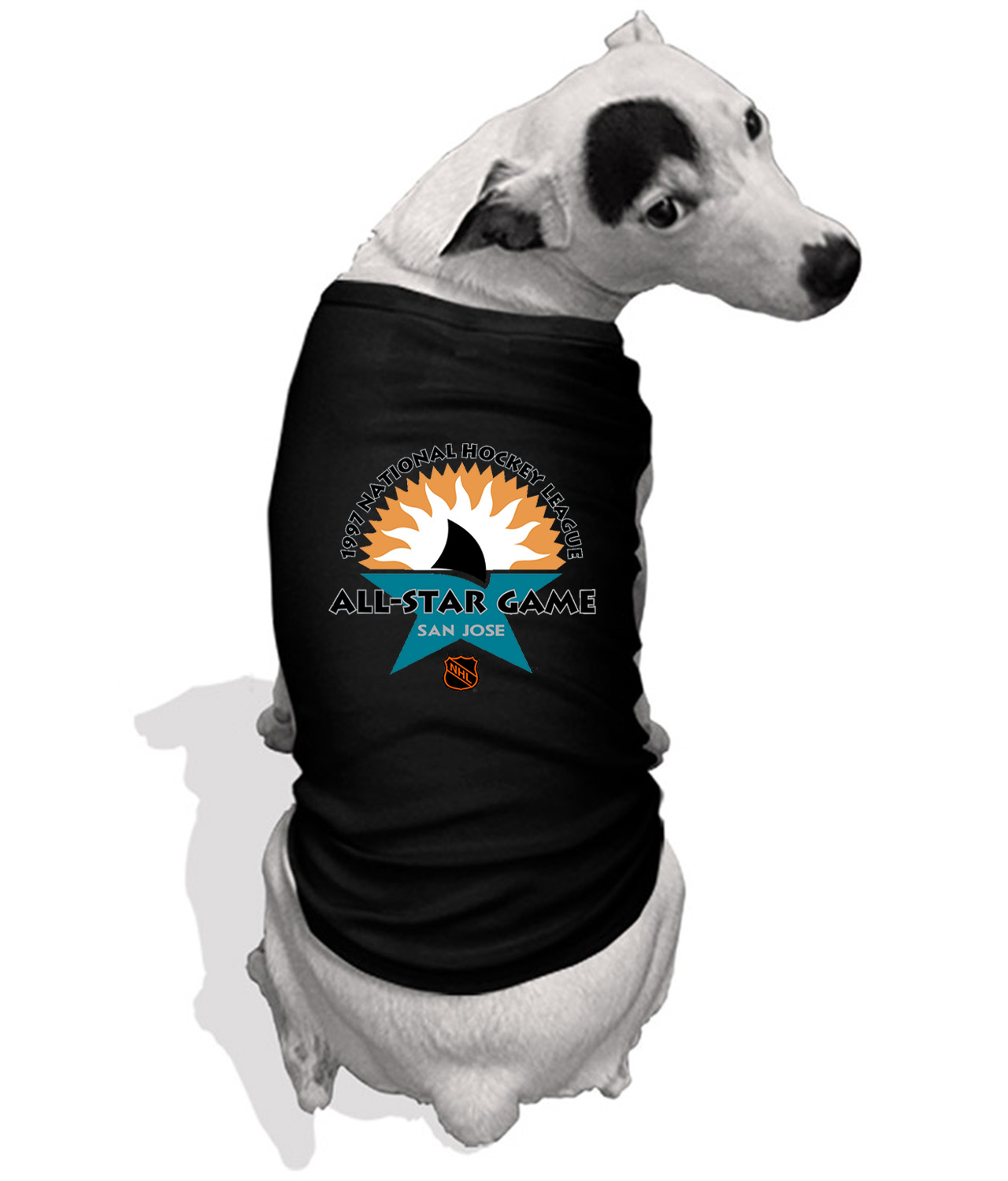 1997 NHL All-Star Game In San Jose Hockey Logo Symbol Emblem Customized Design on Doggie Puppy Dog Tank Tshirt