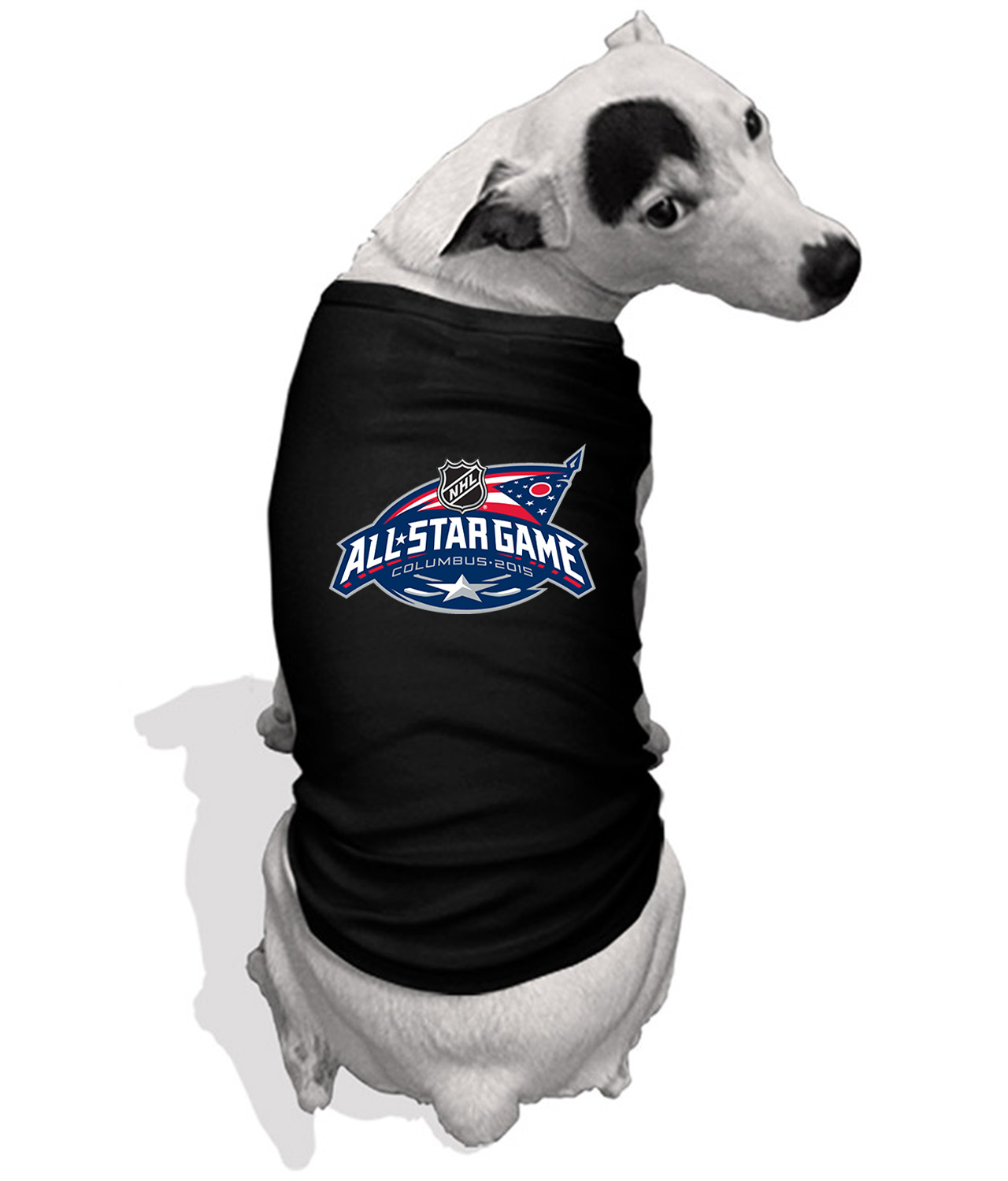 2015 NHL All-Star Game Columbus, Ohio Hosted By Columbus Blue Jackets Jan 25, 2015 Hockey Logo Customized Design on Doggie Puppy Dog Tank Tshirt