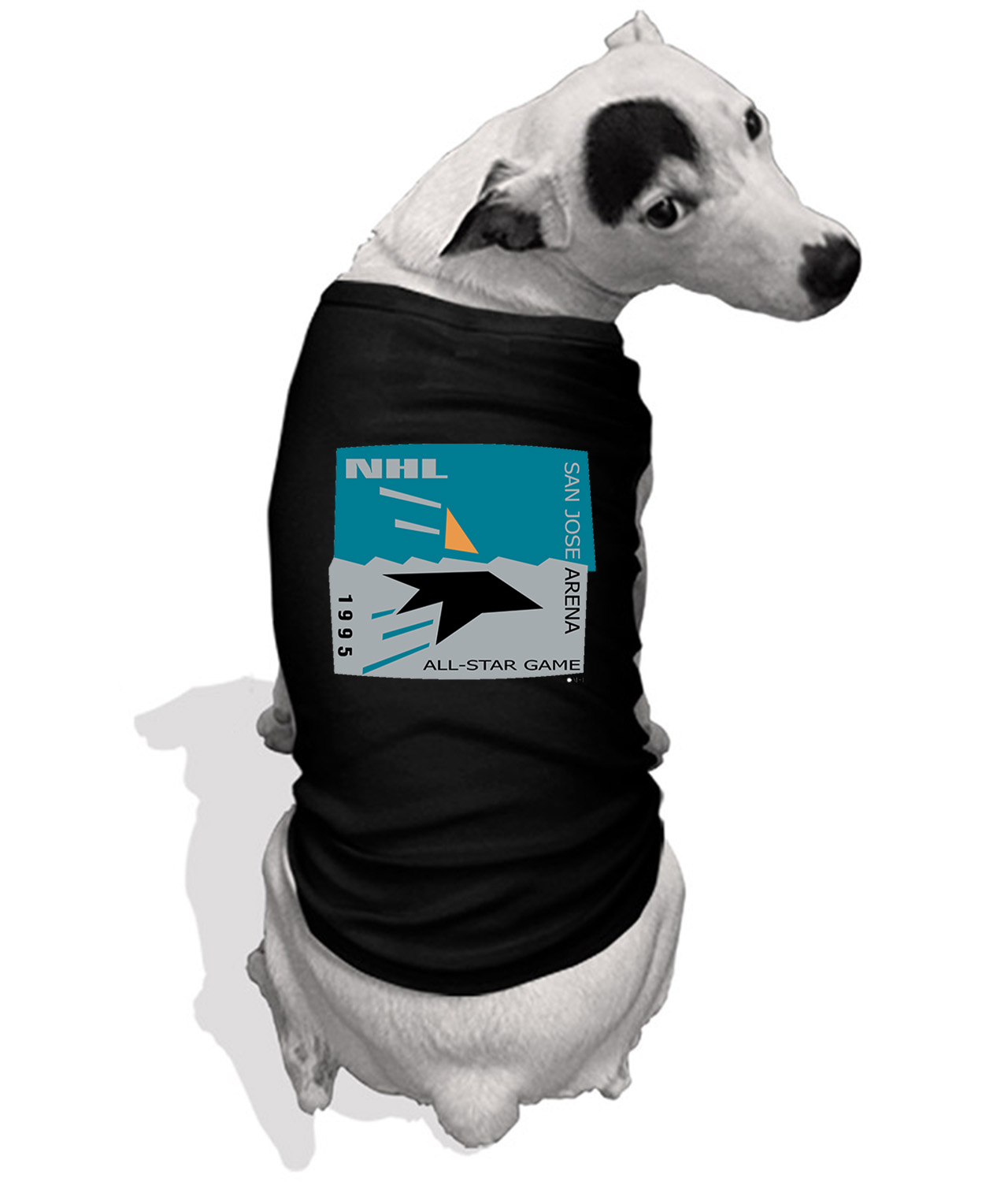 1995 NHL All-Star Game Cancelled Game San Jose, California Hockey Logo Symbol Emblem Customized Design on Doggie Puppy Dog Tank Tshirt