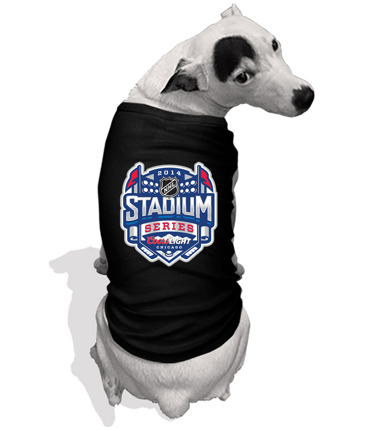 2014 NHL Stadium Series Chicago Hockey Logo Symbol Emblem Customized Design on Doggie Puppy Dog Tank Tshirt