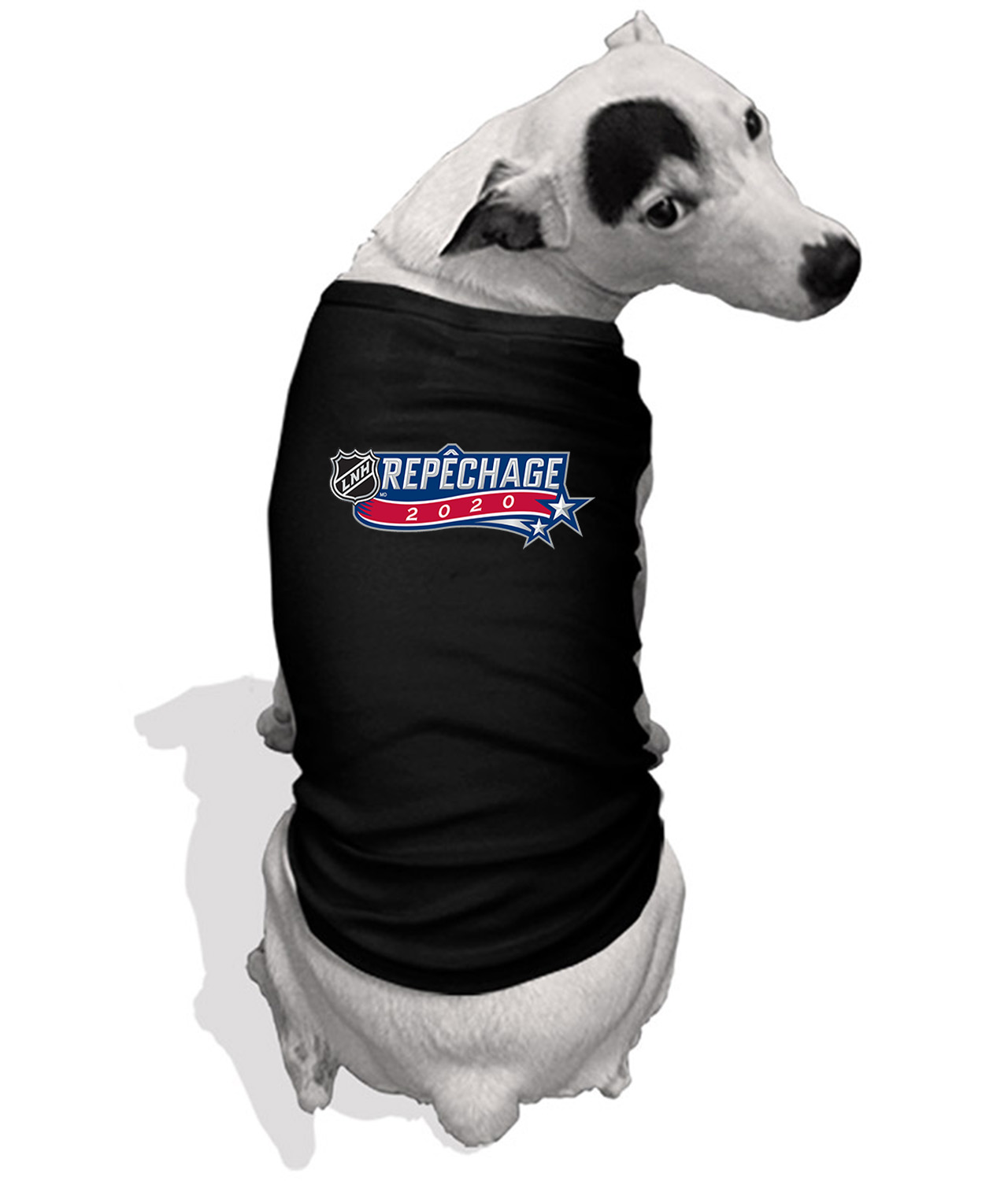 NHL Draft 2020 French Repechage Hockey Logo Symbol Emblem Customized Design on Doggie Puppy Dog Tank Tshirt