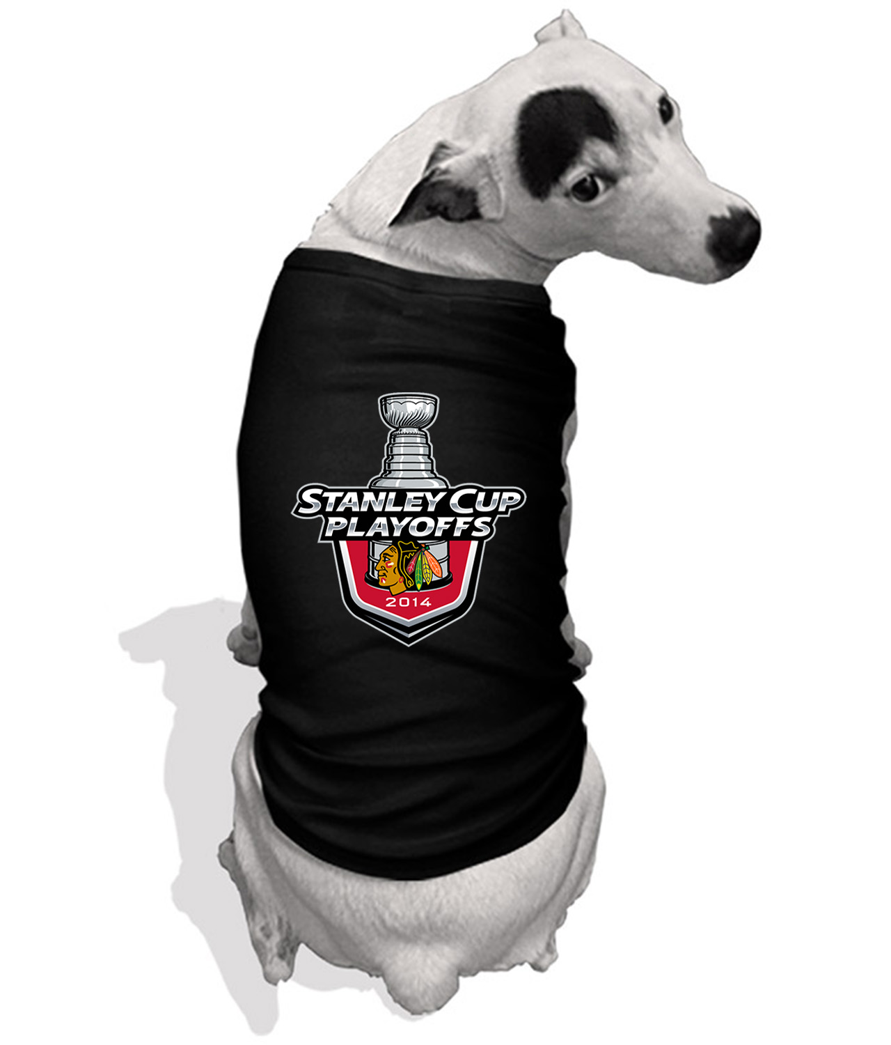 2014 Stanley Cup Playoffs - Chicago Blackhawks Hockey Logo Symbol Emblem Customized Design on Doggie Puppy Dog Tank Tshirt