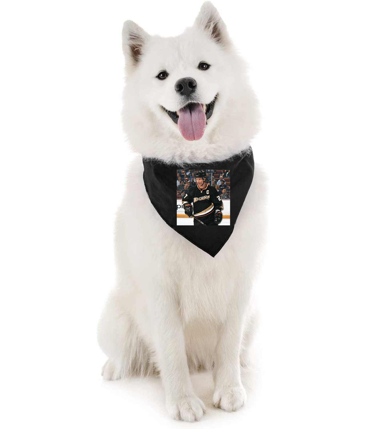 2009 Anaheim Ducks Scott Niedermayer Photo Hockey Logo Symbol Emblem Customized Design on Doggie Puppy Dog Bandana