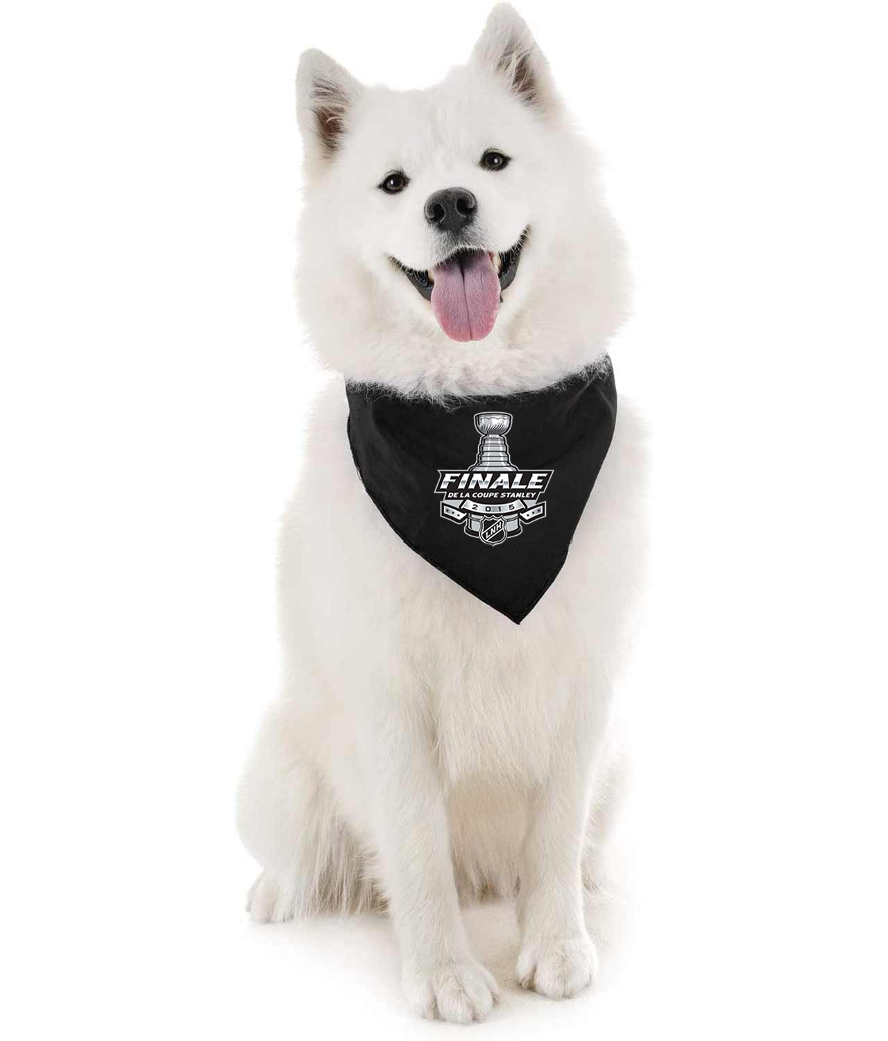 2015 NHL Stanley Cup Final French - 2015 Finale De La Coupe Stanley Francais LNH Hockey Logo Emblem Customized Design on Doggie Puppy Dog Bandana