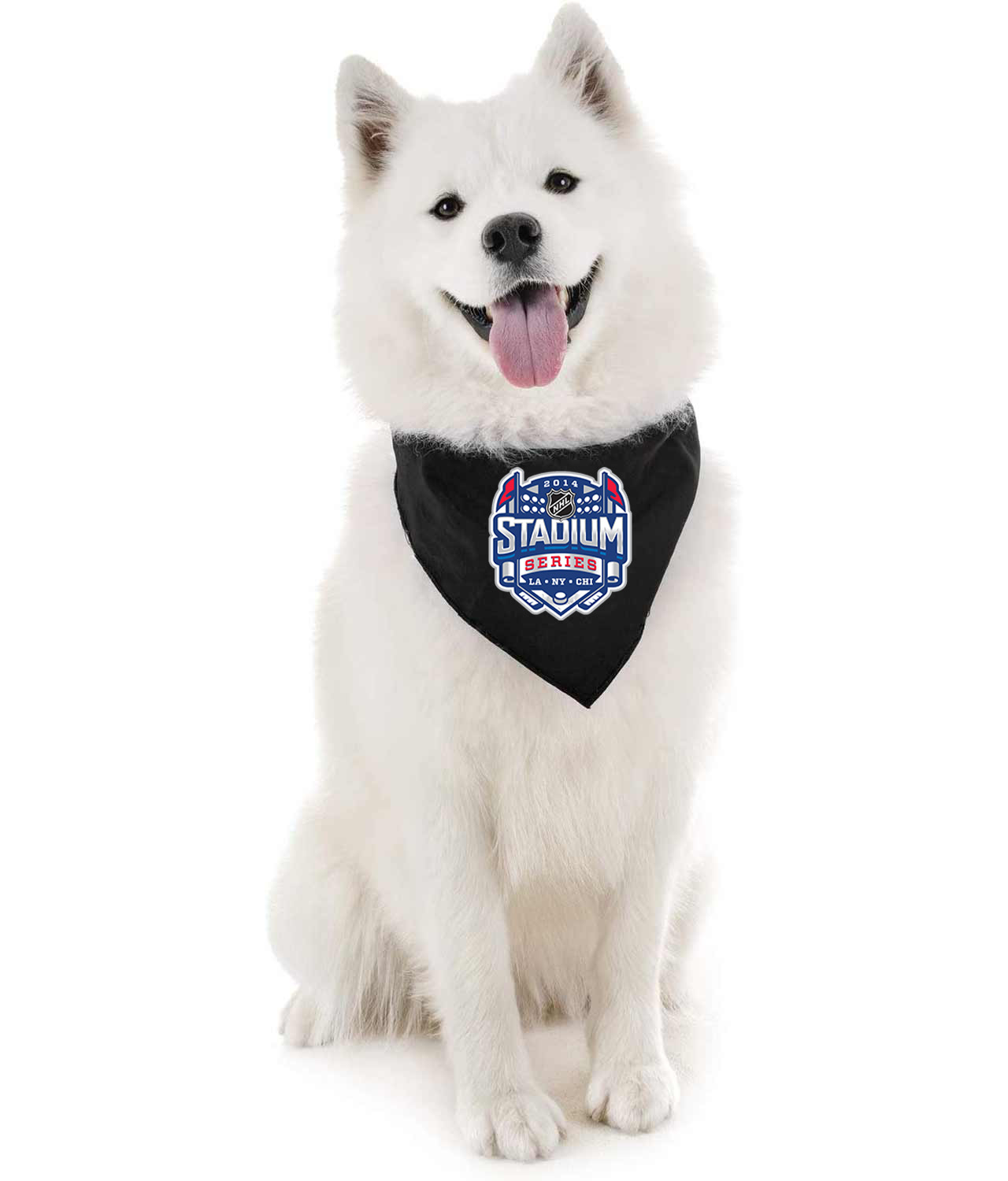NHL Stadium Series 2014 LA NY CHI Hockey Logo Symbol Emblem Customized Design on Doggie Puppy Dog Bandana