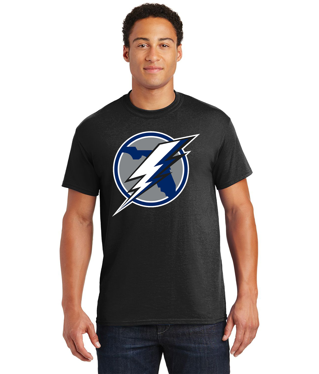 Tampa Bay Lightning Bolt Hockey Logo Customized Design on  Unisex Tshirt Tee