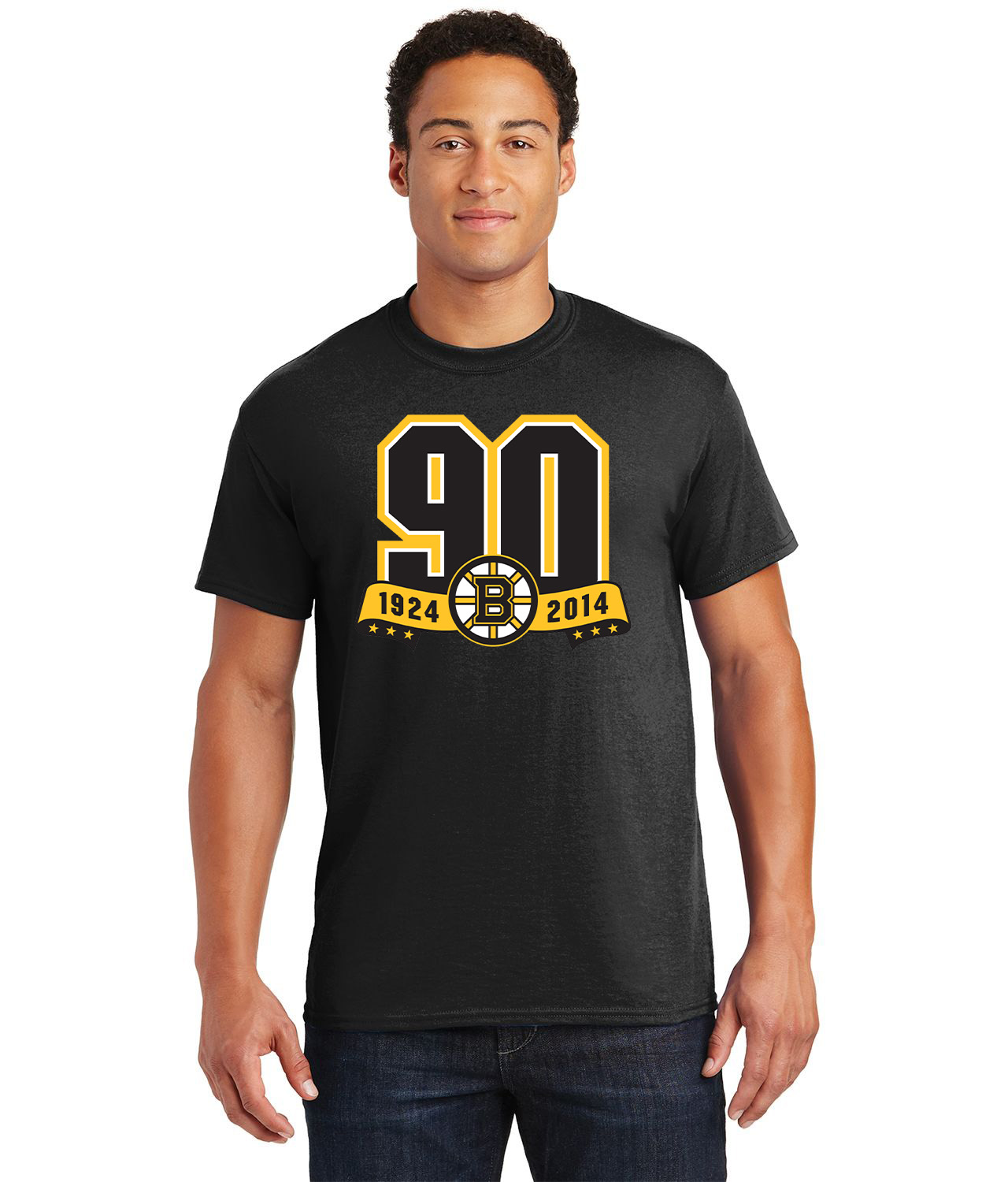 Boston Bruins 90th Anniversary Hockey Logo Customized Design on  Unisex Tshirt Tee