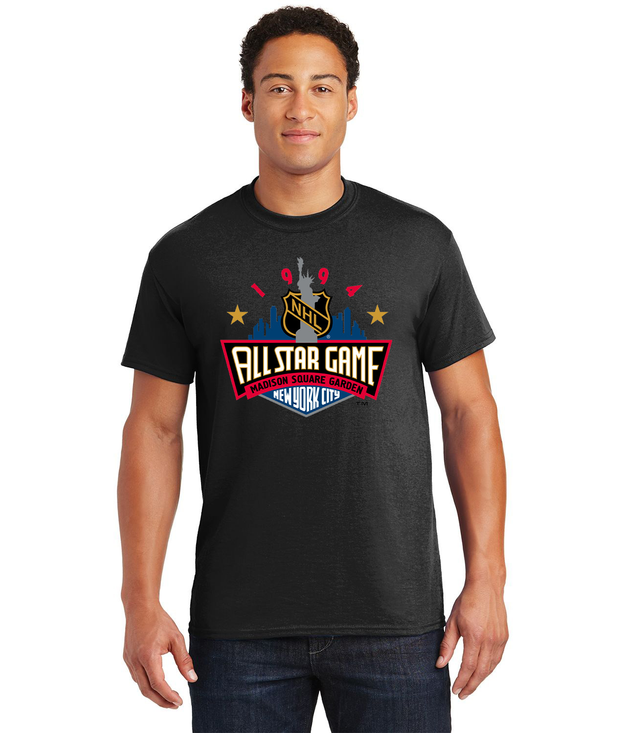 1994 NHL All-Star Game In New York, NY Hockey Logo Customized Design on Unisex Tshirt Tee - Image 1