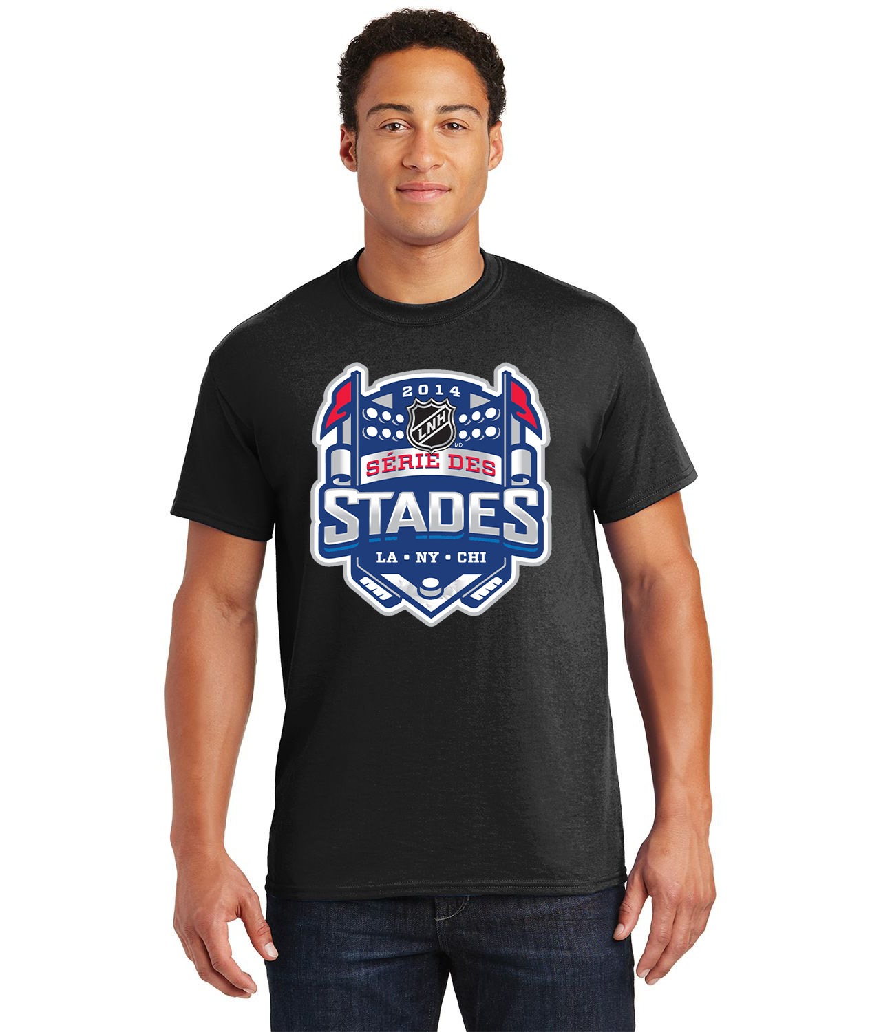 2014 NHL Stadium Series French - 2014 LNH Serie Des Stades Hockey Logo Customized Design on  Unisex Tshirt Tee