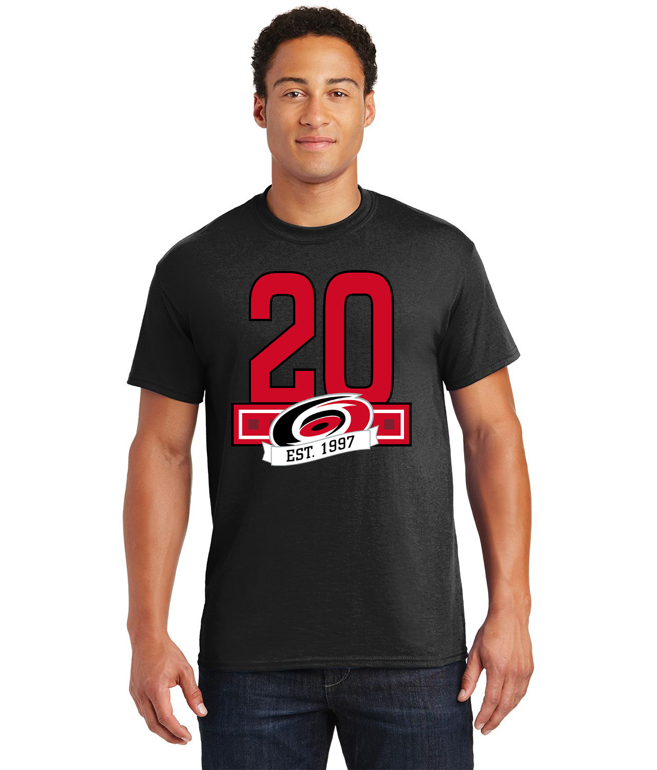 20th Anniversary Of The Carolina Hurricanes Hockey Logo Customized Design on  Unisex Tshirt Tee