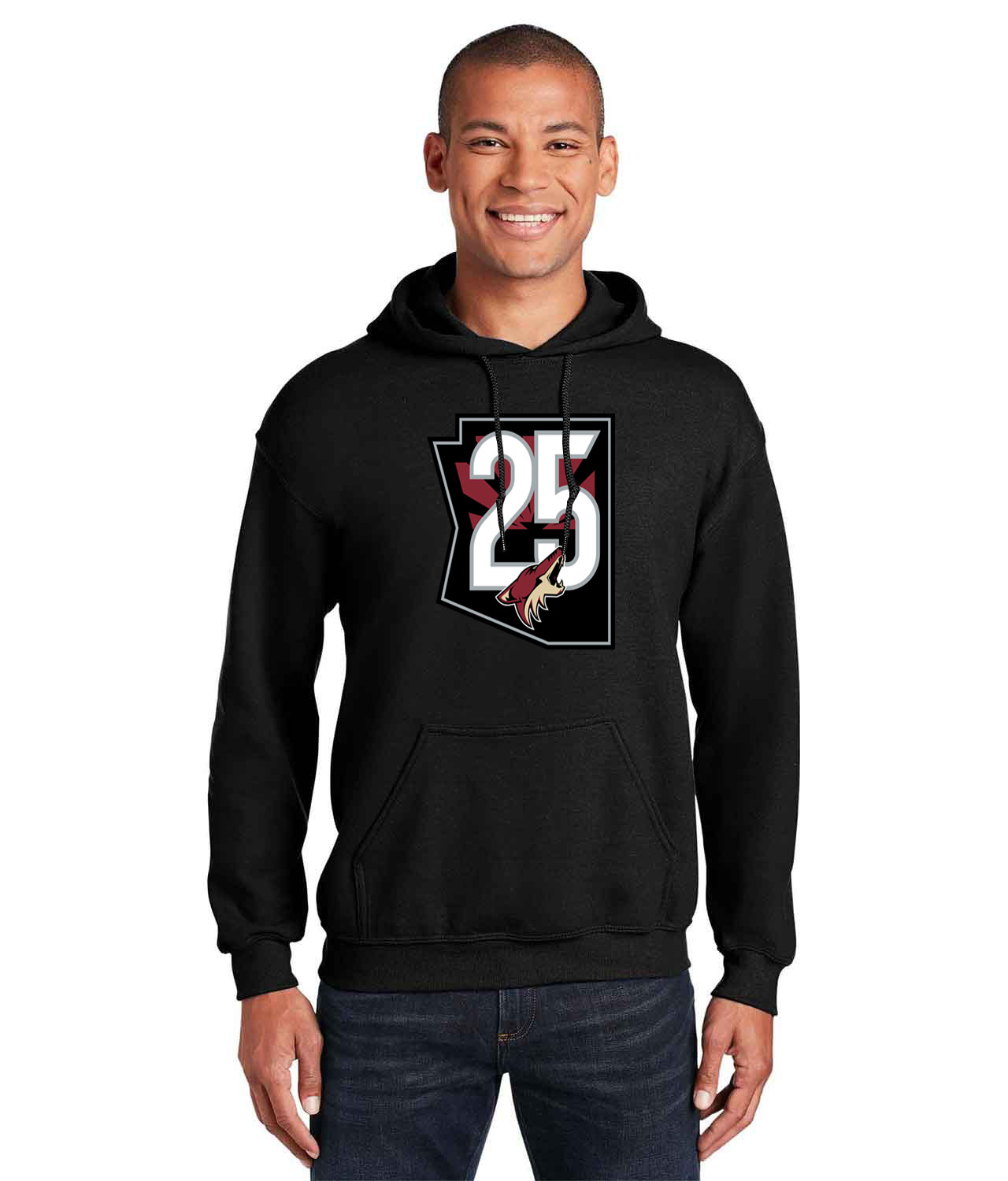 Arizona Phoenix Coyotes 25th Anniversary Hockey Logo Customized Design on Unisex Hooded Sweatshirt - Image 1
