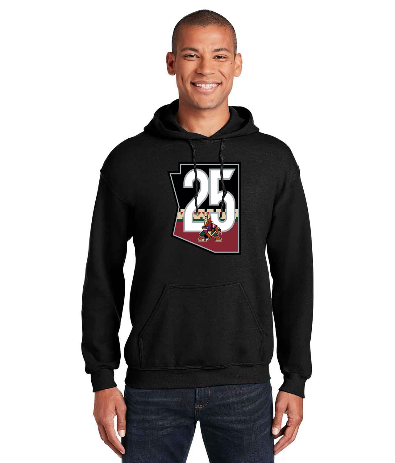 Arizona Phoenix Coyotes 25th Anniversary 2020 Hockey Logo Customized Design on Unisex Hooded Sweatshirt