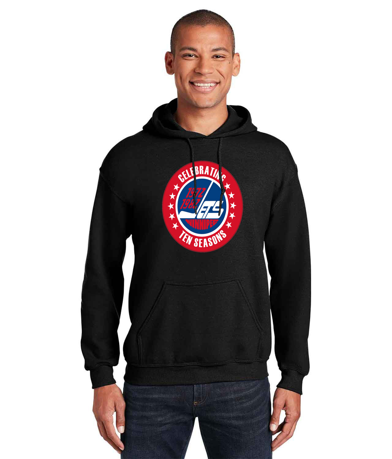 Winnipeg Jets 10th Anniversary Hockey Logo Customized Design on Unisex Hooded Sweatshirt