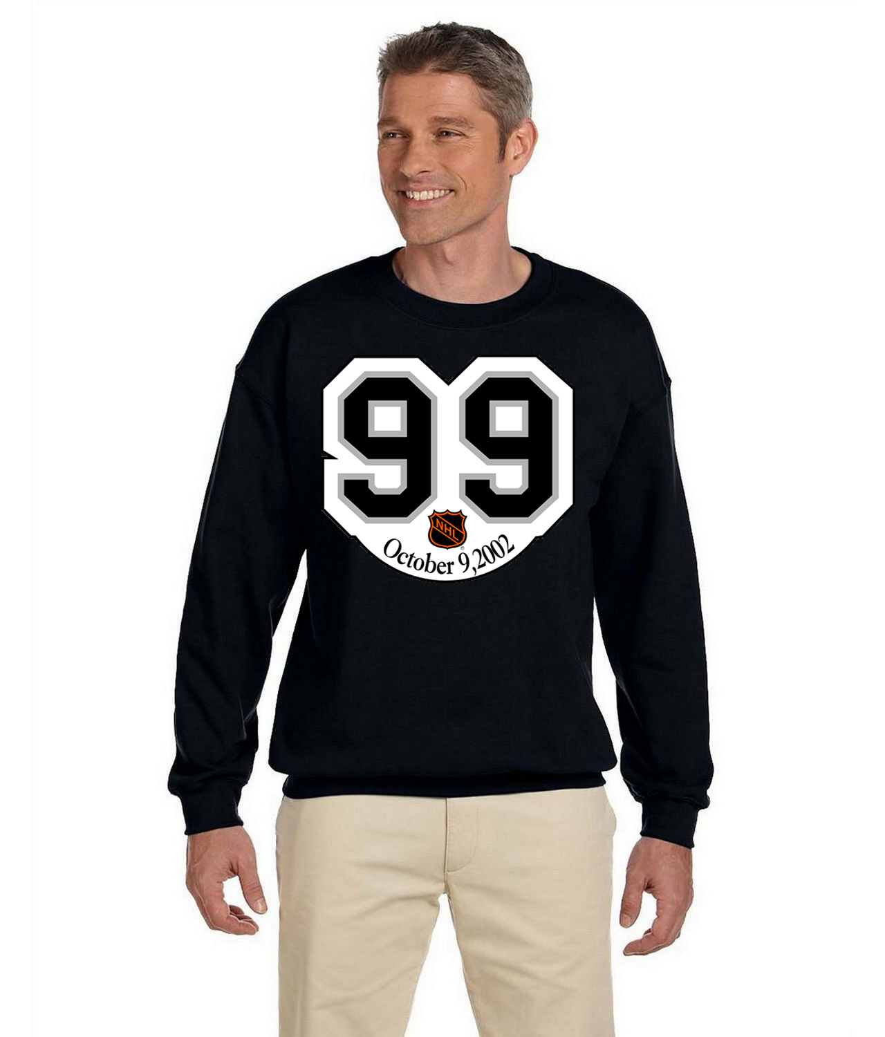 Los Angeles Kings Wayne Gretzky Number Retirement Patch Hockey Logo Symbol Emblem Customized Design on Unisex Crewneck Sweatshirt