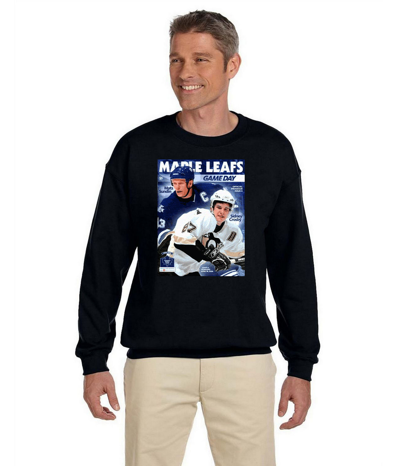 Toronto Maple Leafs Program 2005 Hockey Logo Symbol Emblem Customized Design on Unisex Crewneck Sweatshirt