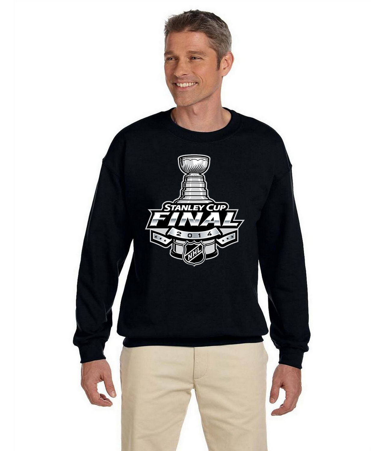 2014 NHL Stanley Cup Final - Los Angeles Kings Vs New York Rangers Hockey Logo Symbol Emblem Customized Design on Unisex Crewneck Sweatshirt