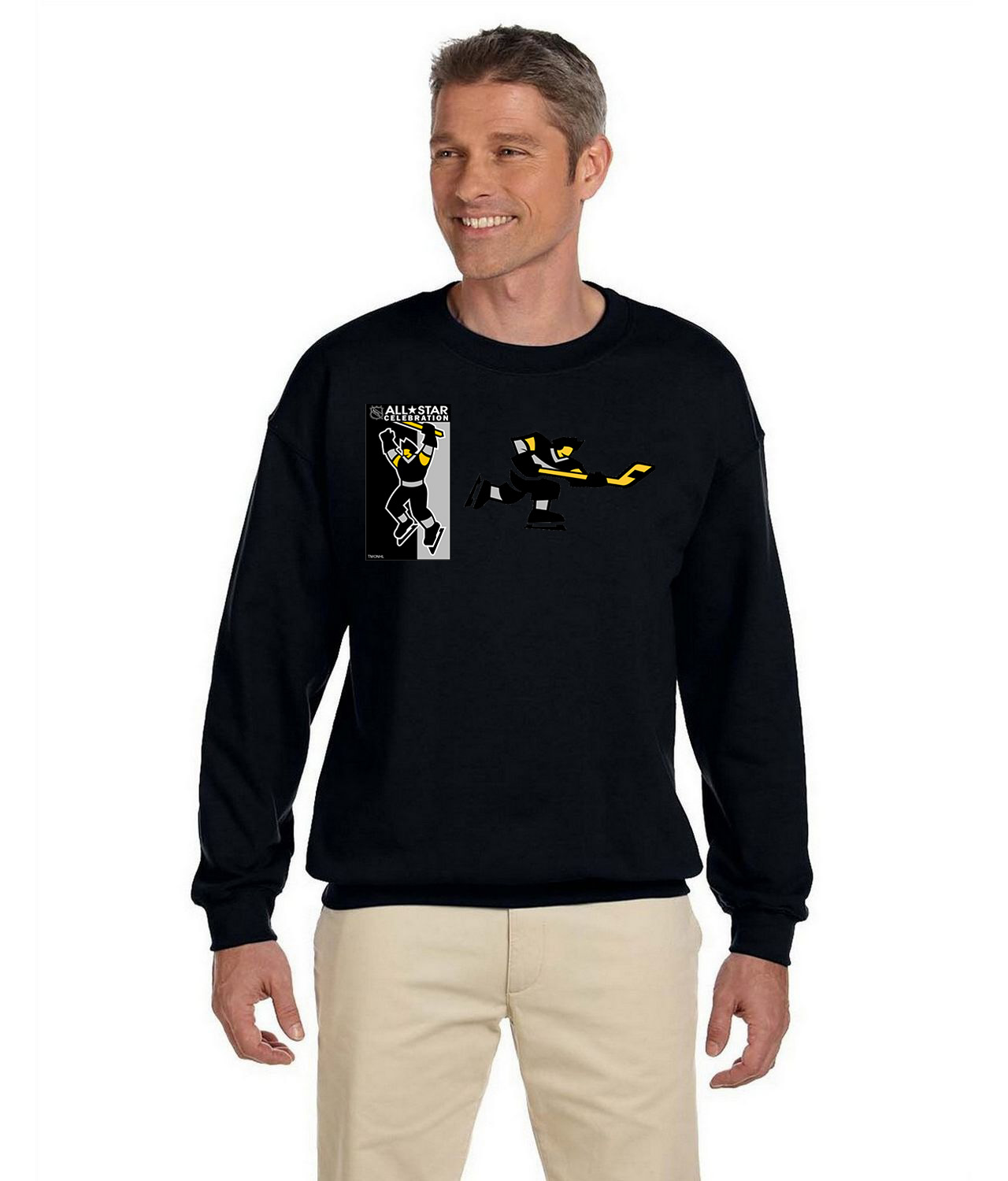 NHL All-Star Celebration Game 1996 Boston Hockey Logo Symbol Emblem Customized Design on Unisex Crewneck Sweatshirt