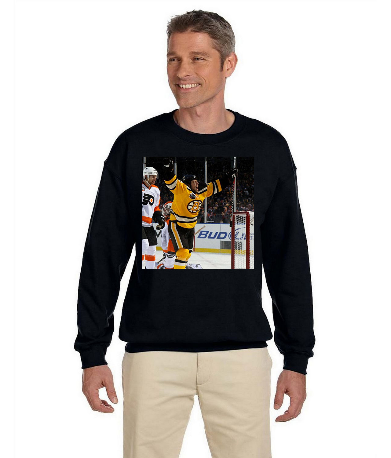 Marco Sturm Retro Boston Bruins 2010 NHL Winter Classic Hockey Logo Symbol Emblem Customized Design on Unisex Crewneck Sweatshirt