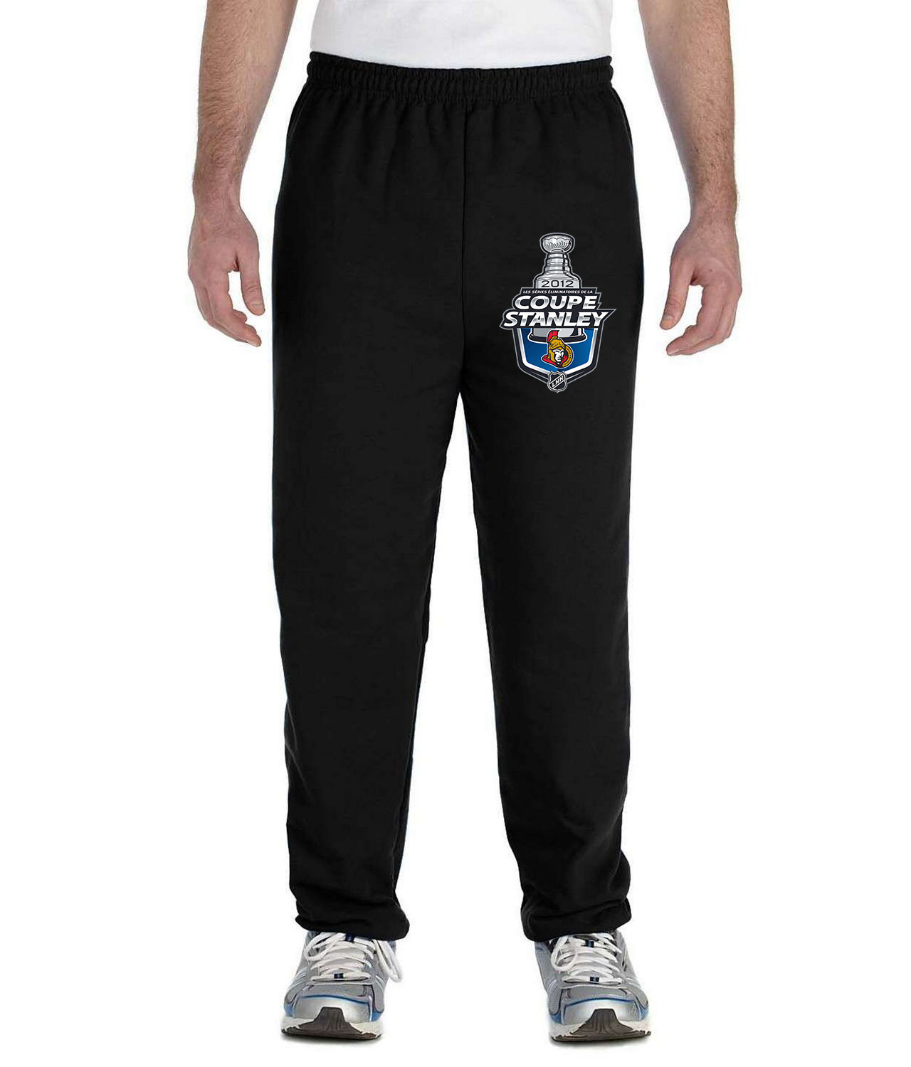 2012 Stanley Cup Playoffs French - Ottawa Senators Logo Symbol Emblem Customized Design on Unisex Closed-Bottom Sweatpants